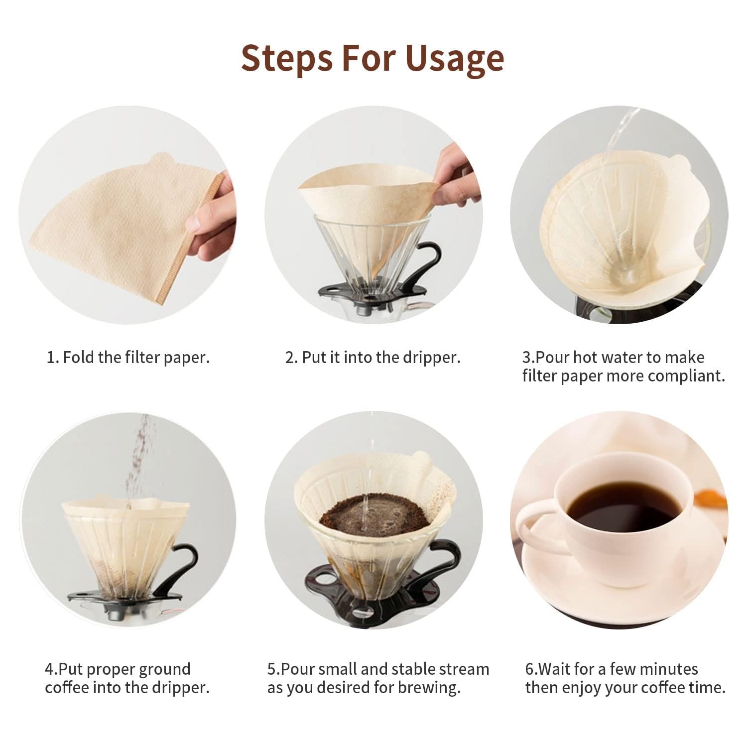 Clinuse Cone Coffee Filters #2, 200 Count Unbleached Size 02 #02, Primary