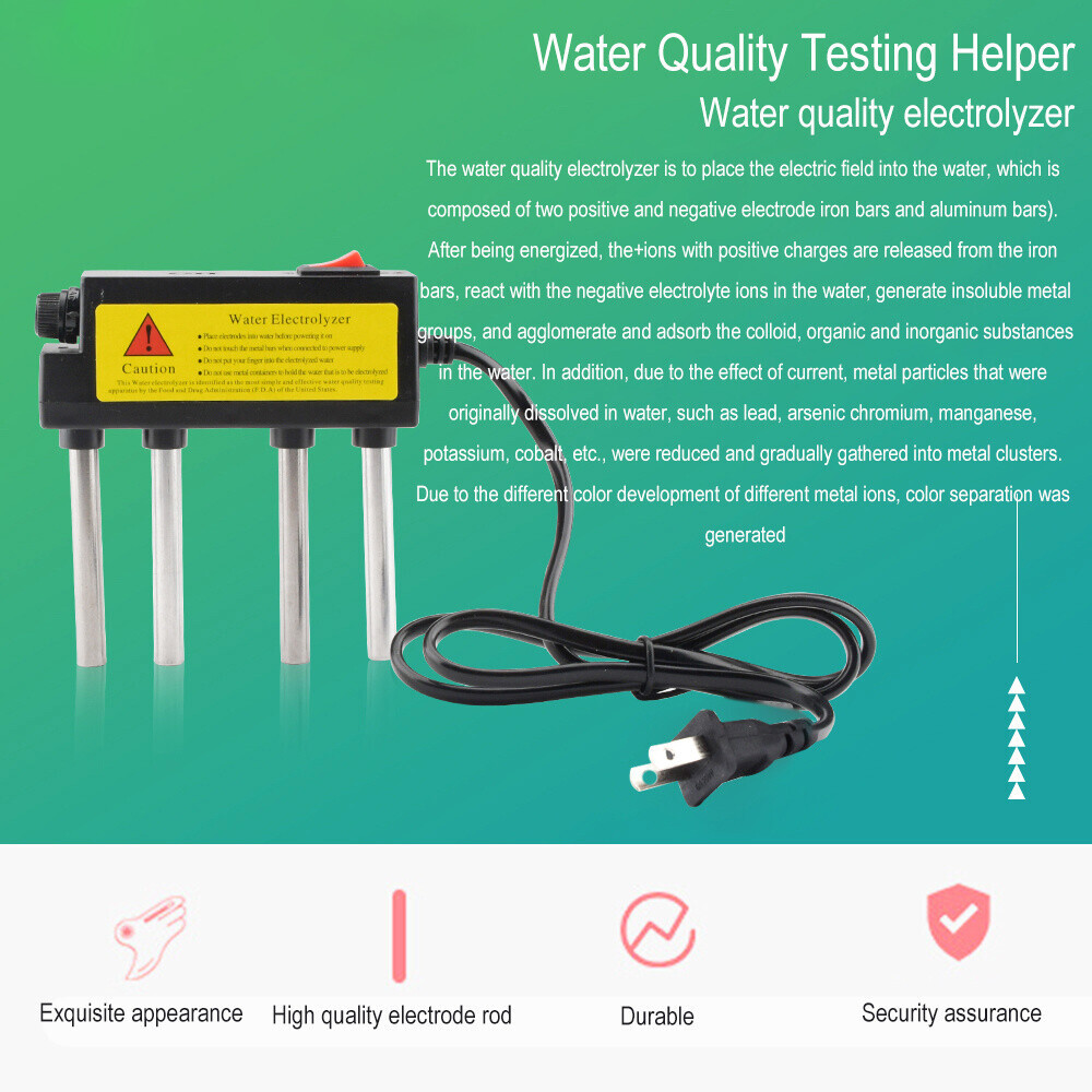 2pcs 110V-220V Water Electrolyzer Test Electrolysis Water Purity Meter PH Tester