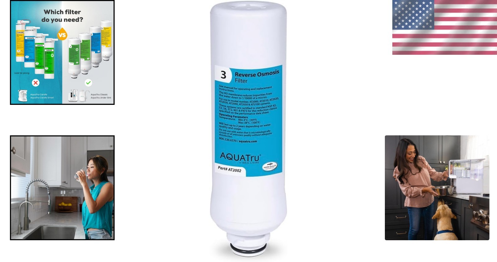 Compact Stage III Reverse Osmosis Filter for Aquatru Classic, Under Sink Models