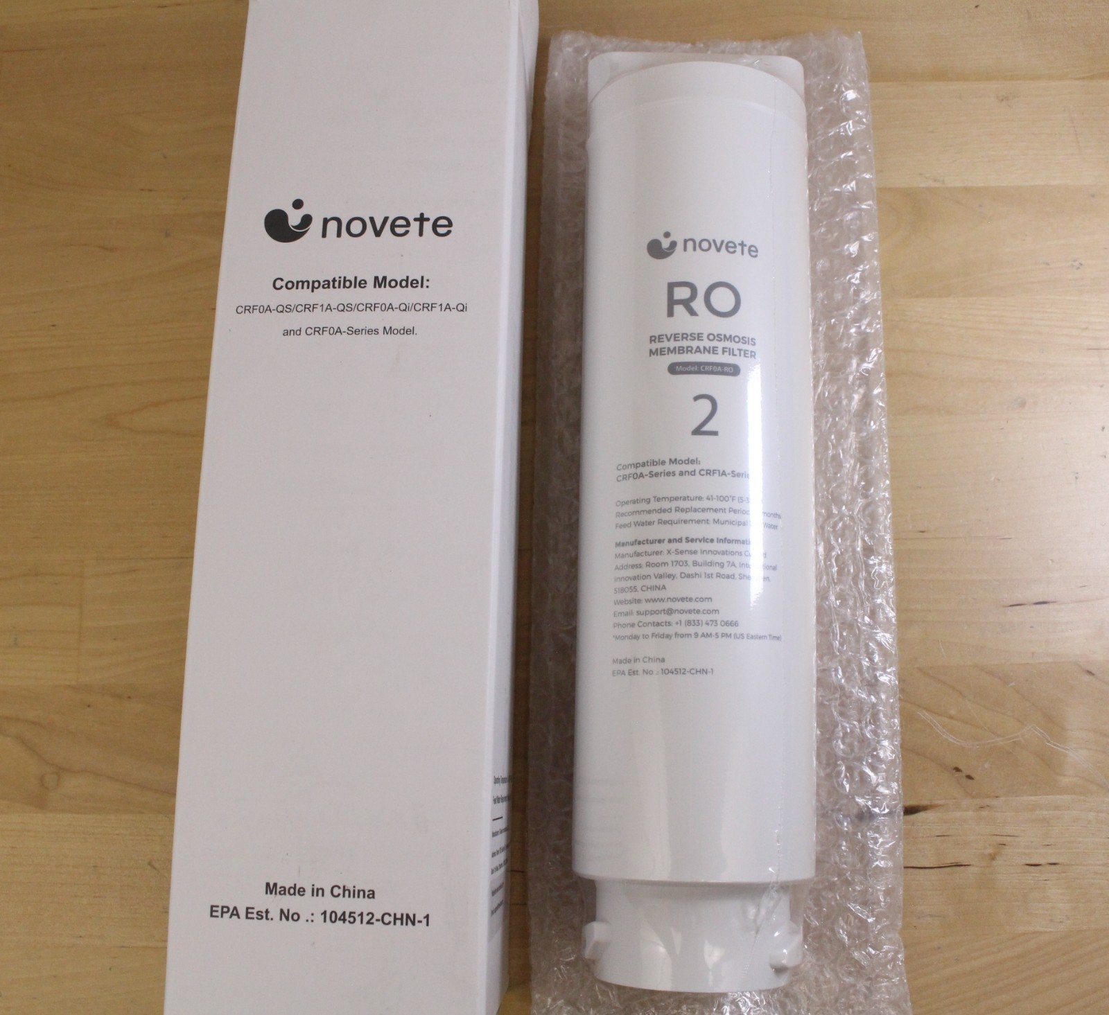 Novete Reverse Osmosis Membrane Filter Model CRF0A-RO – 12-Months NEW