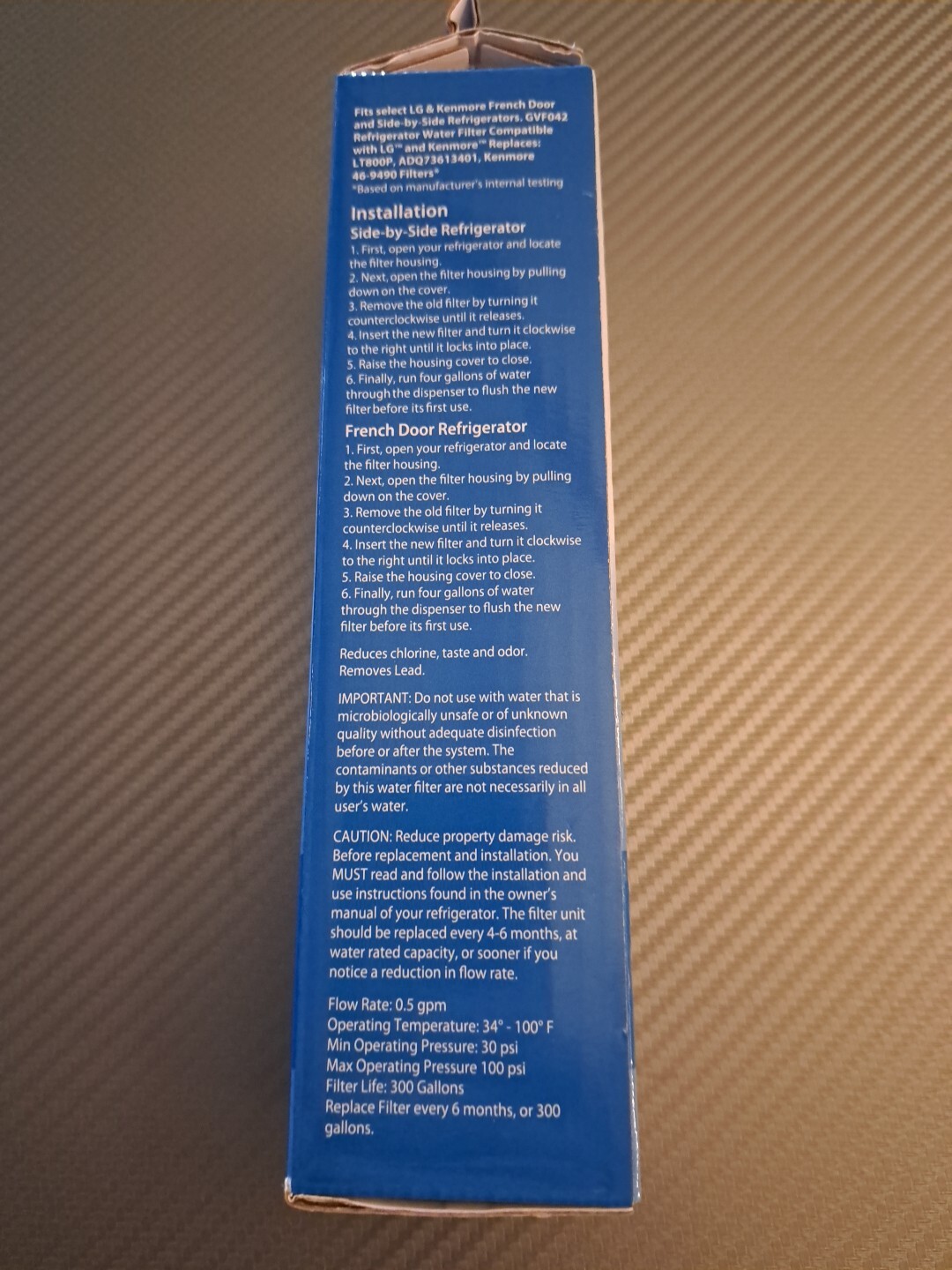Replacement Water Filter Great Value LG Models LT800P 6 months 300 Gallons NEW