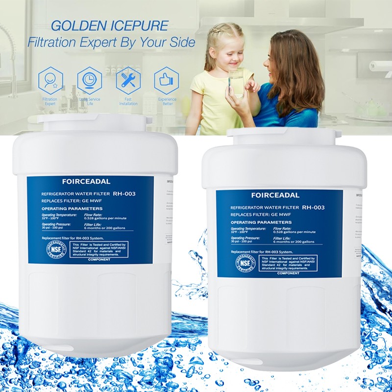 2 Pack Fit for GE SmartWater MWF MWFP GWF HWF 46-9991 Refrigerator Water Filter