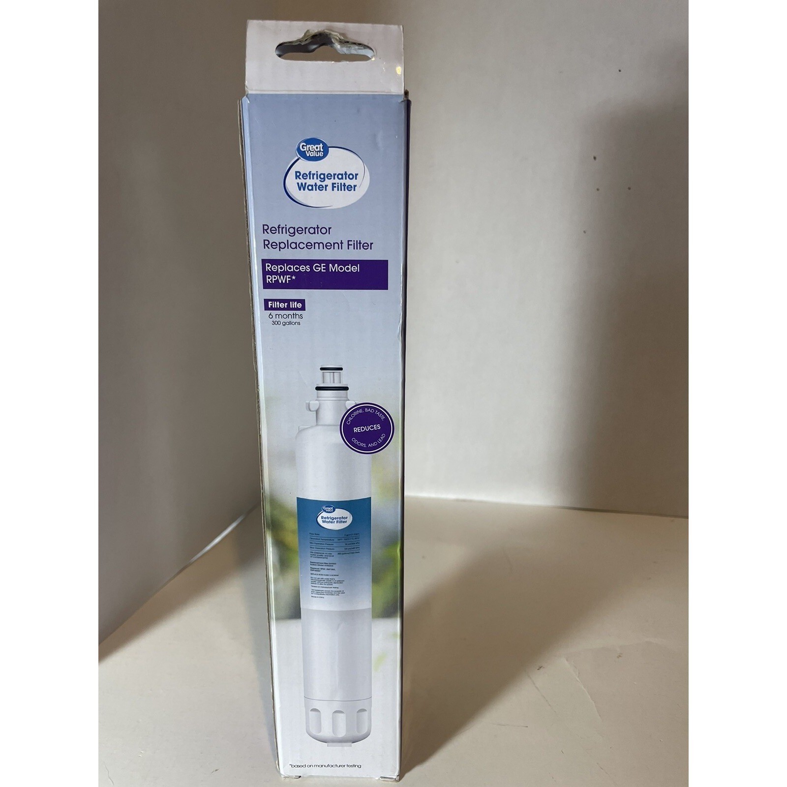 Great Value Refrigerator Water Filter Replaces GE Model RPWF 6months 300 gallons
