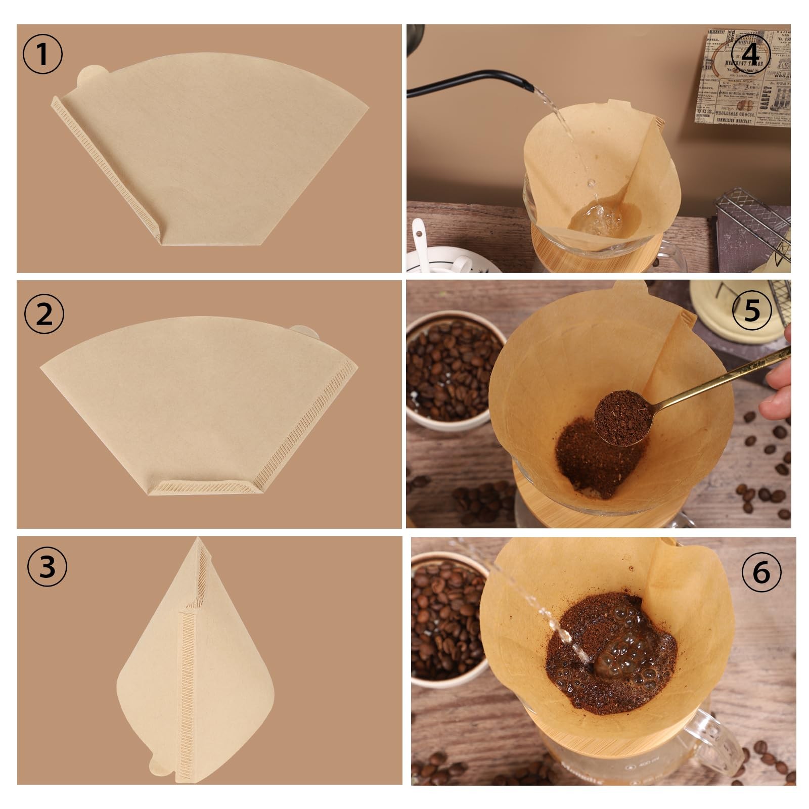 320 Count #4 Coffee Filters 8-12 Cup Disposable 4 Cone 320Pcs