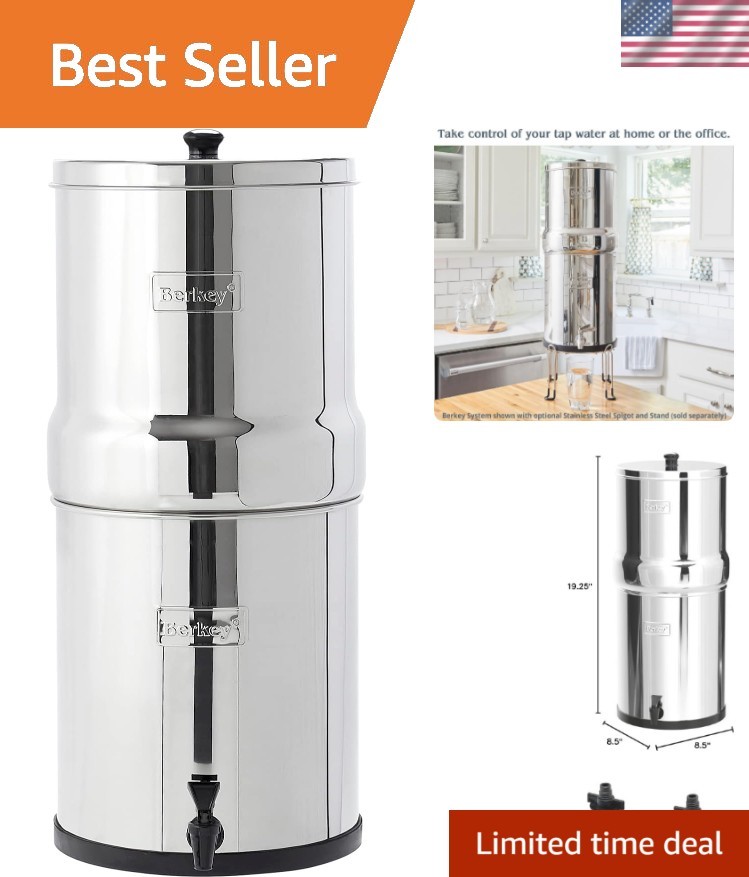 Effortless Stainless Steel 2.25 Gallon Gravity Water Filter – Long-Lasting BB9-2