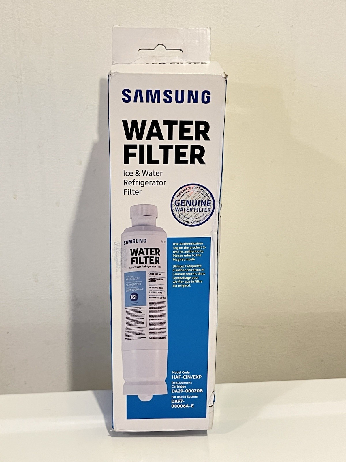 Samsung DA29-00020B HAF-CIN/EXP Refrigerator Ice & Water Filter Genuine Carbon