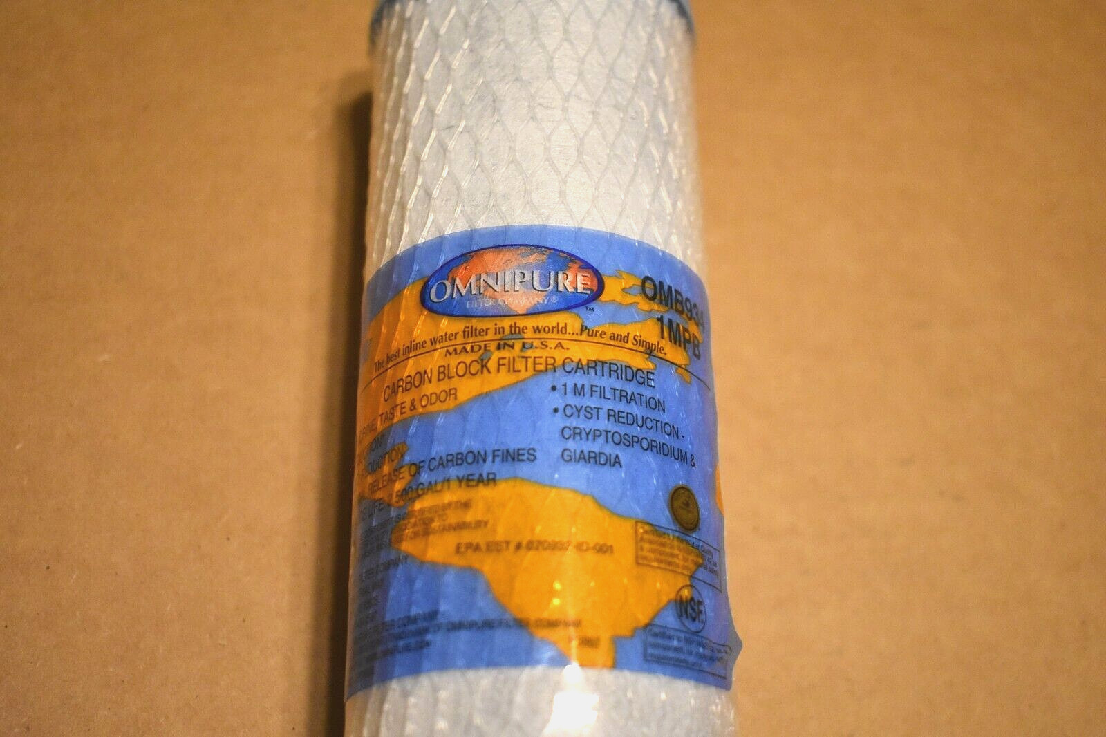 OMNIPURE OMB934-1MPB 2.5 X 10″ 1 MICRON CARBON BLOCK FILTER FOR LEAD REDUCTION