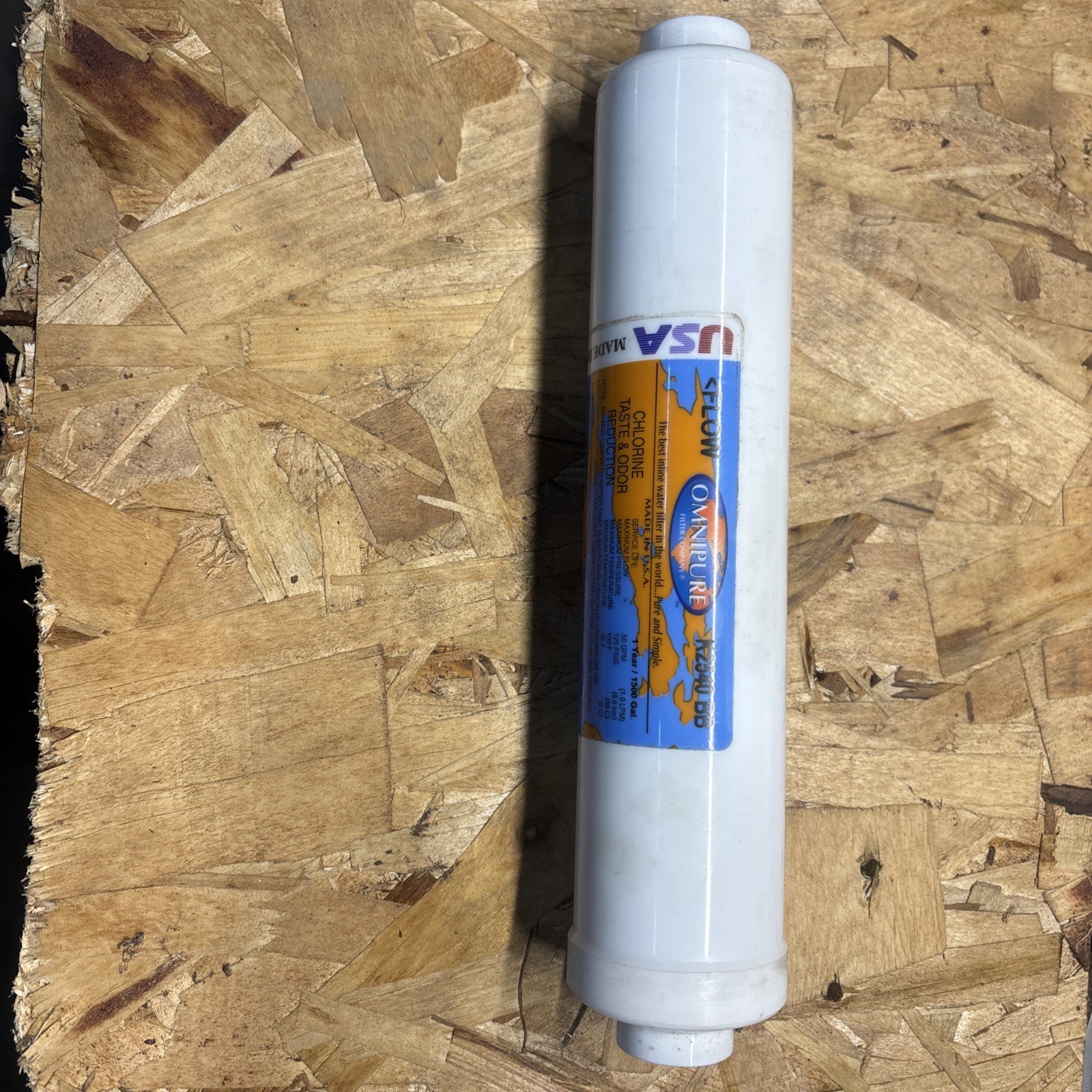 OMNIPURE K2540 BB RO IN-LINE CARBON FILTER 10 X 2 1/4″ THREADED ENDS