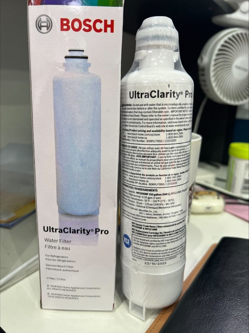 2 PACK Bosch Ultra Clarity Pro BORPLFTR50 Water Filter White #WFS200MF/WFS210MF