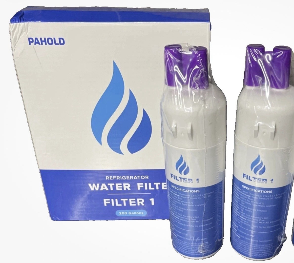 2 Pack D FILTERS HD1 Replacement Refrigerator Filters W10295370A EDR1RXD1 PAHOLD