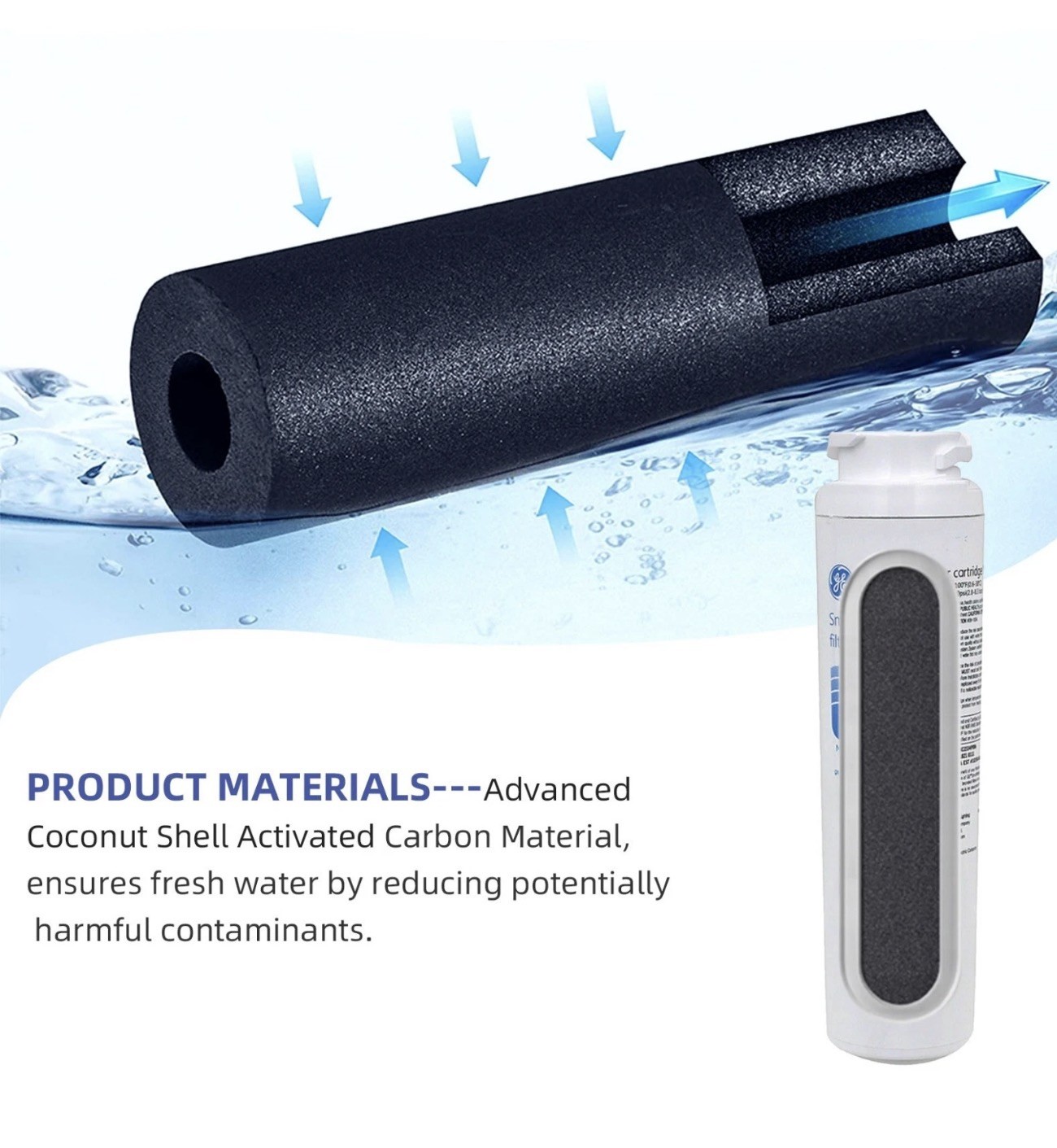 GE MSWF refrigerator water filter replacement SmartWater filter new – 2 PACK