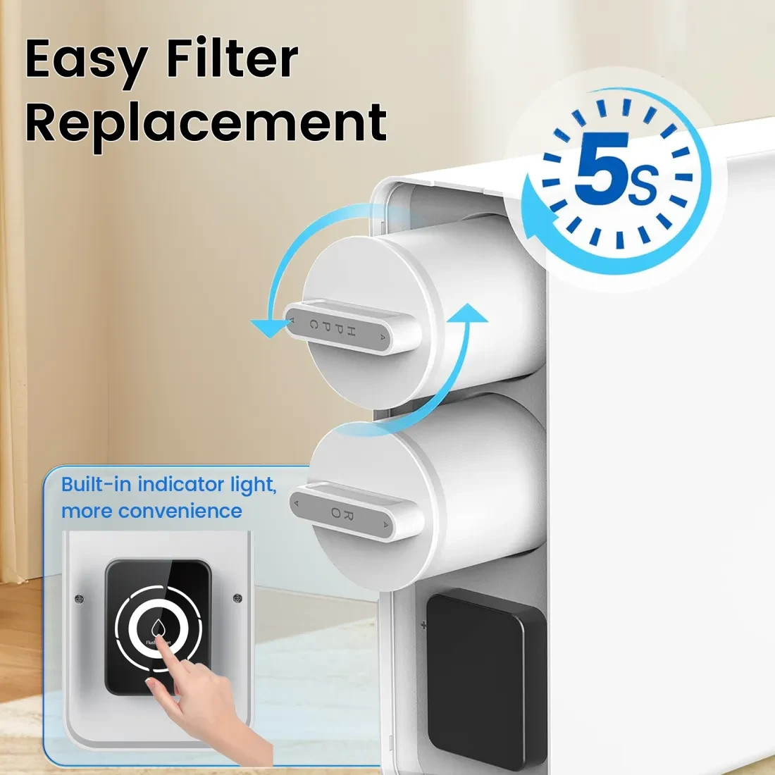Tankless RO Reverse Osmosis System Under Sink 600 GPD Water Filter Kit