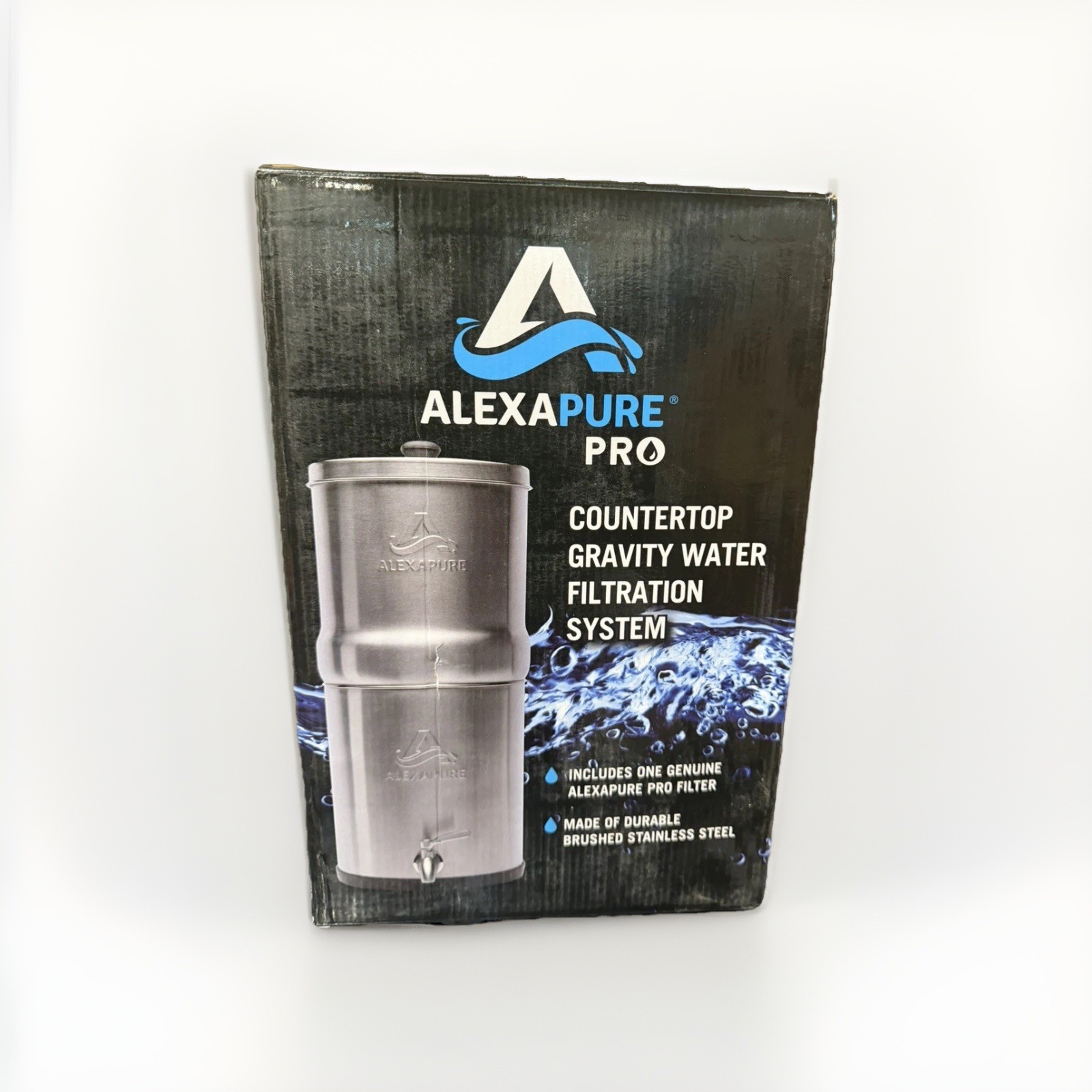 Alexapure Pro Stainless Steel Water Filtration System Gravity Fed