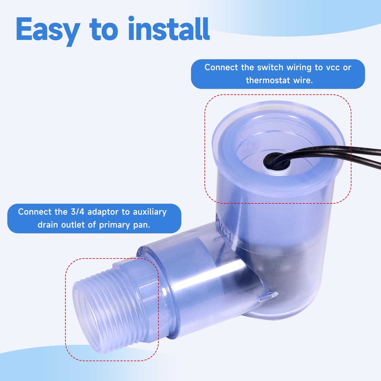 SS2 Float Switch L-Shape 2 PCS with 3/4 Inch Adaptor 6Ft Wire Water