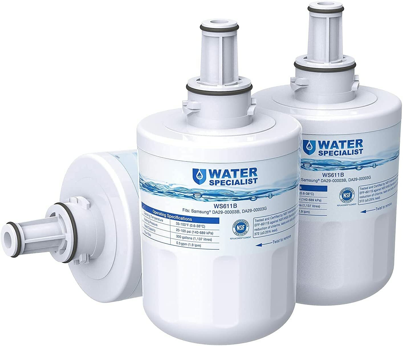 Waterspecialist Replacement for DA29-00003G Refrigerator Water Filter,3 pack