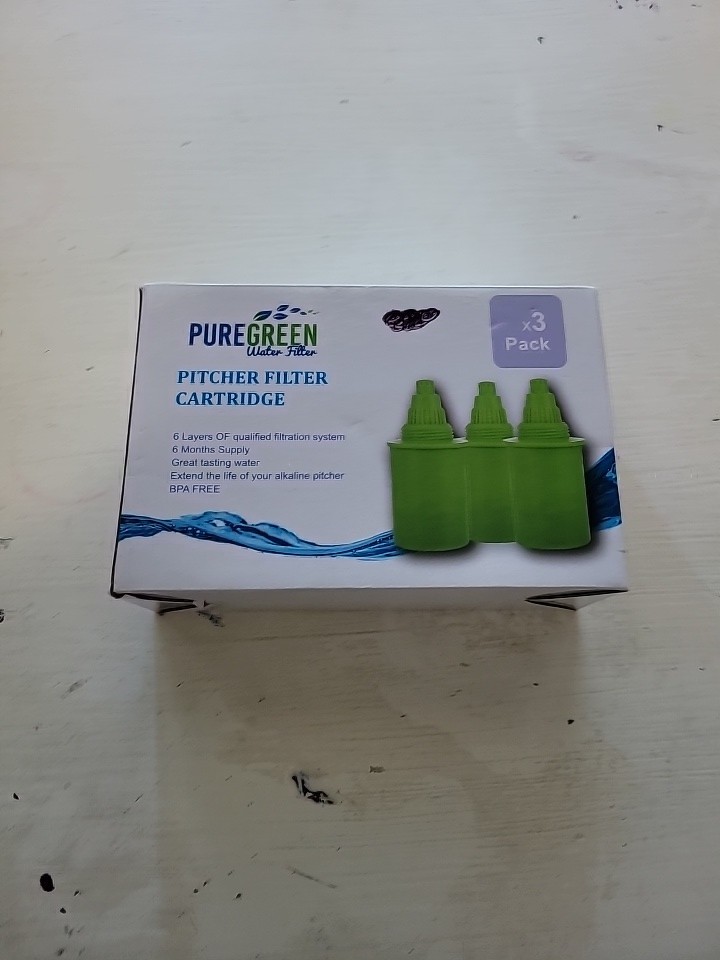 PURE GREEN Replacement Water Filters, for PURE GREEN Pitchers, 3-Pack