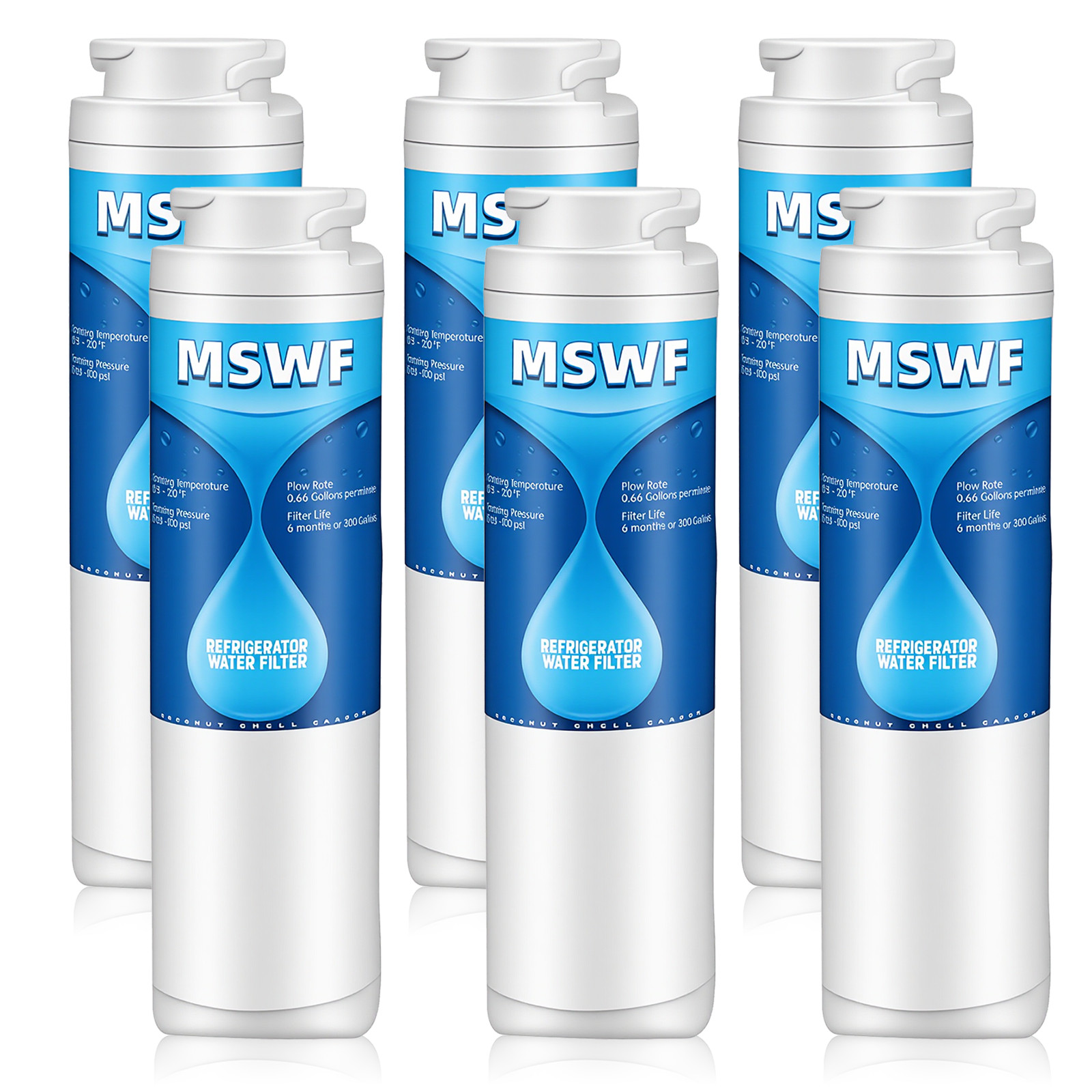 6 PACK Fit For GE MSWF Smartwater 101820A RWF1500A Water Filter Cartridge