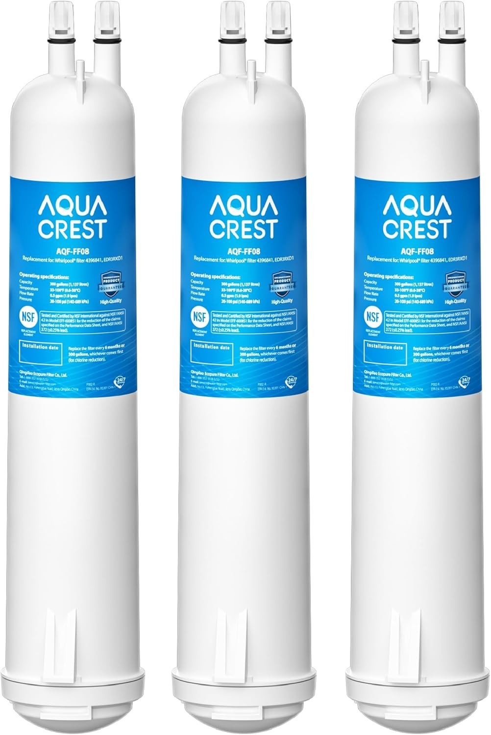 AQUA CREST Refrigerator Water Filter Replacement for Kenmore®, (3)