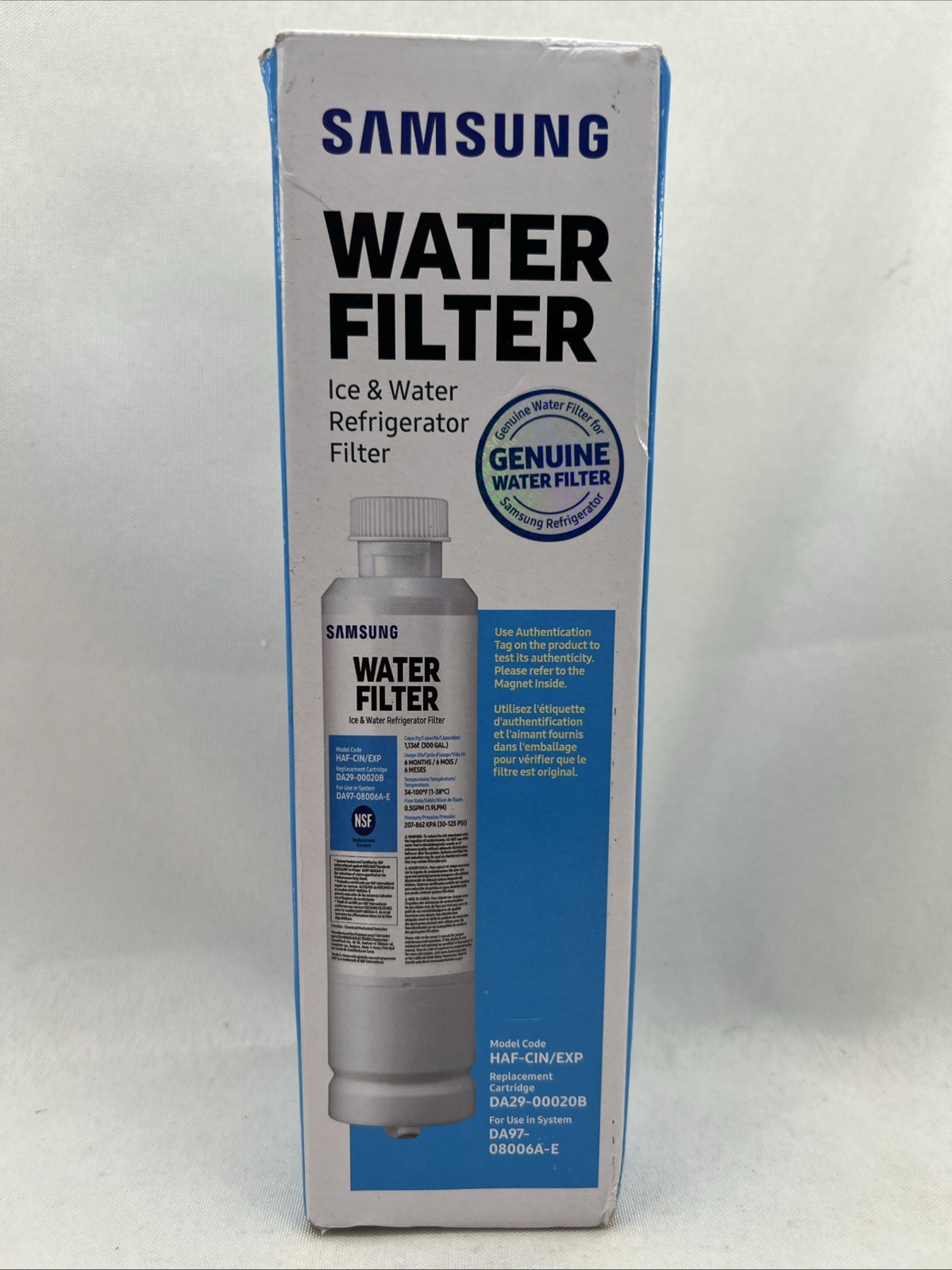 Samsung OEM DA29-00020B HAF-CIN/EXP Refrigerator Water Filter For DA97-08006A-E