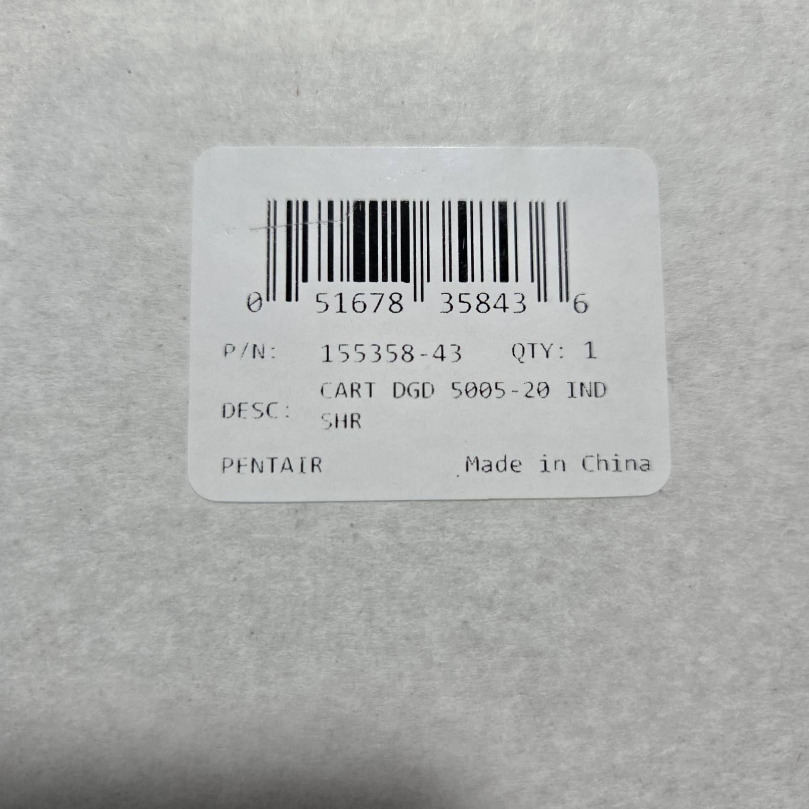 Pentair Polypropylene Big Blue Sediment Filter Cartridge DGD-5005-20- New Sealed