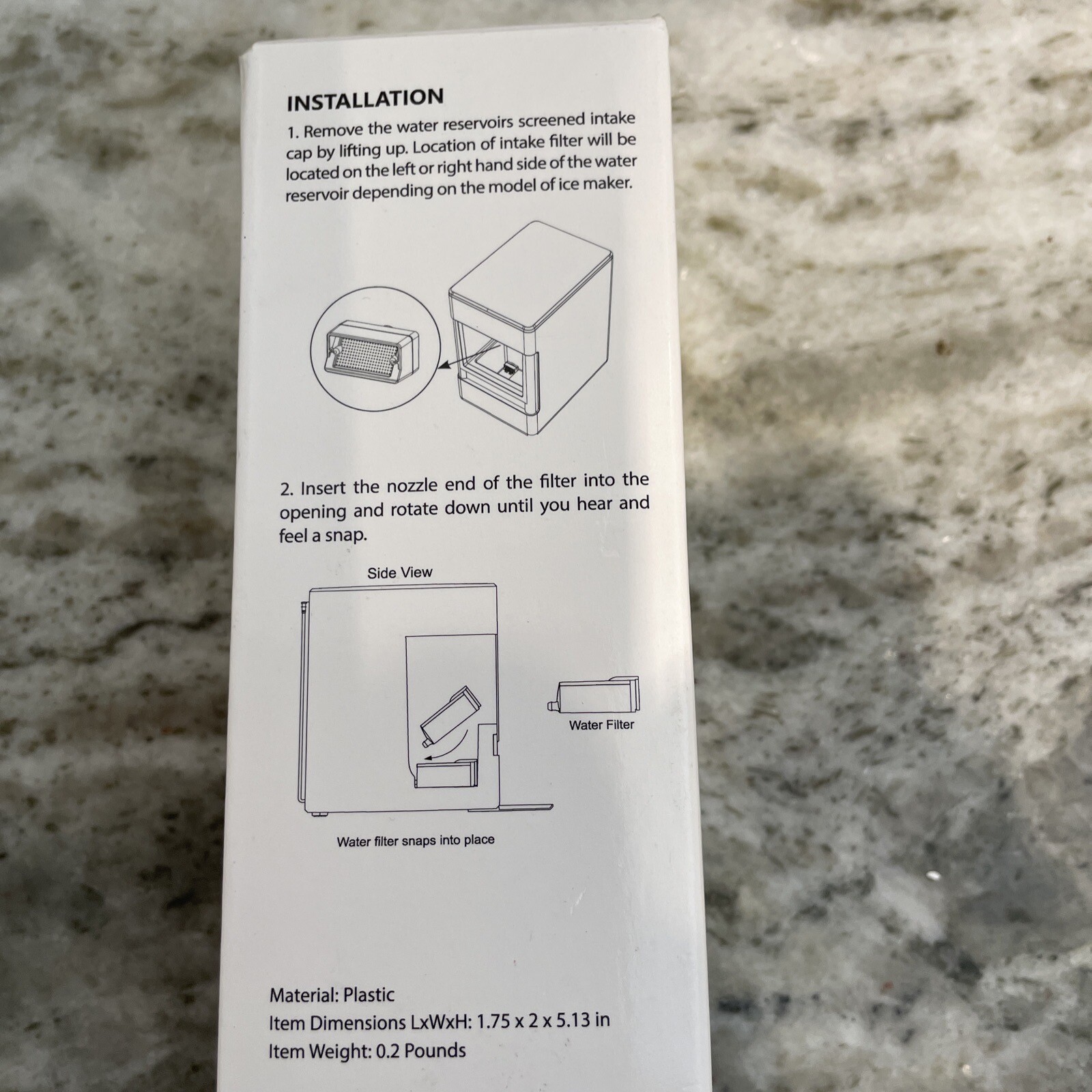 CRYSTALA Replacement Water Filter for Nugget Ice Maker 2 Pack