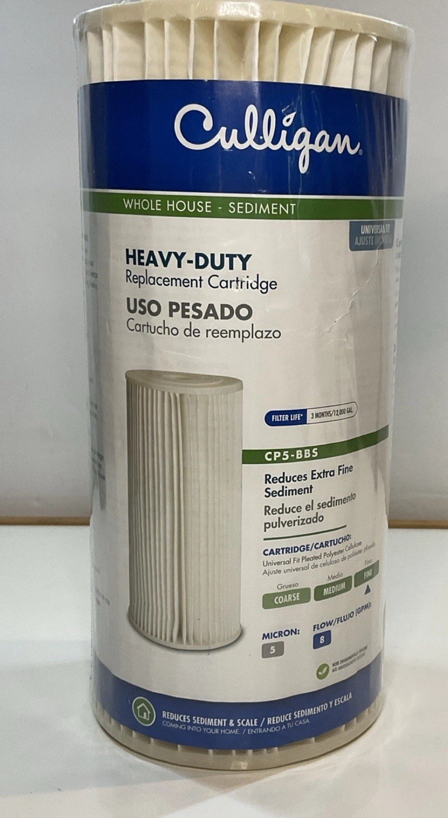 Culligan Cp5bbs Quick Connect Filter, 8 Gpm, 5 Micron, 4-1/2″ O.D., 9 3/4 In H