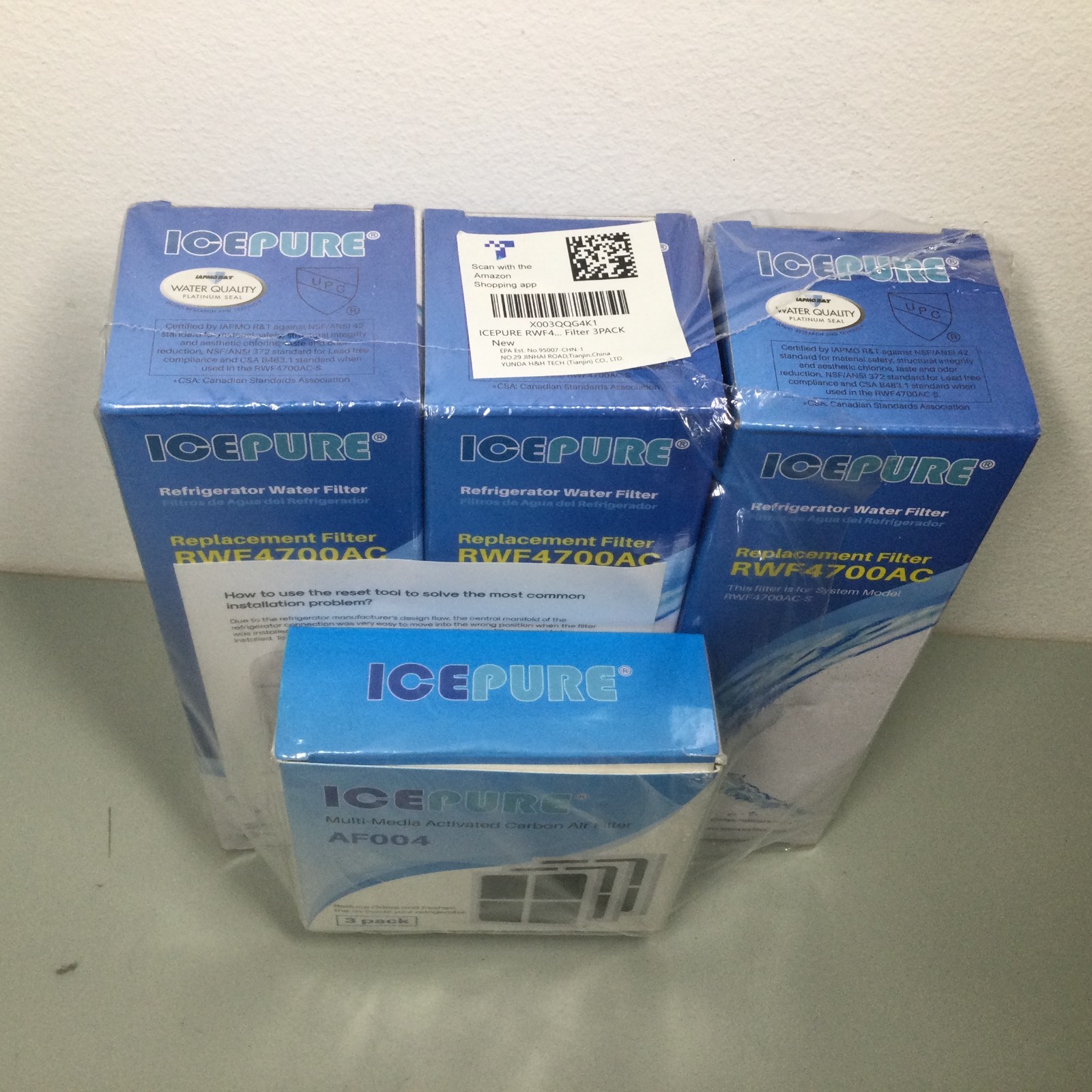 3 Packs PUREPLUS Refrigerator Water Filter RWF4700AC