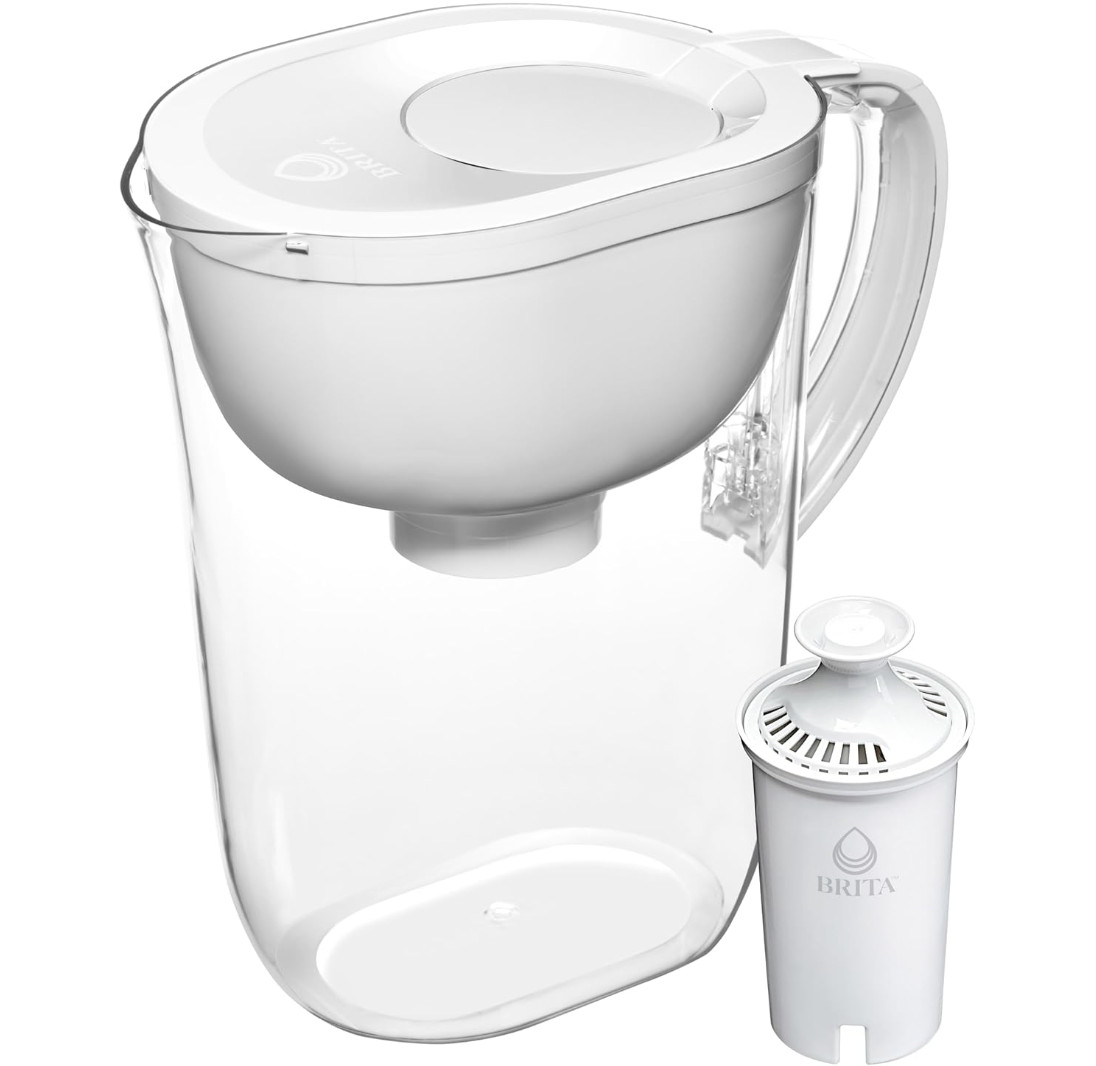 Brita Large 10-Cup Water Filter Pitcher – Bright White | Includes 2 Filters | BP
