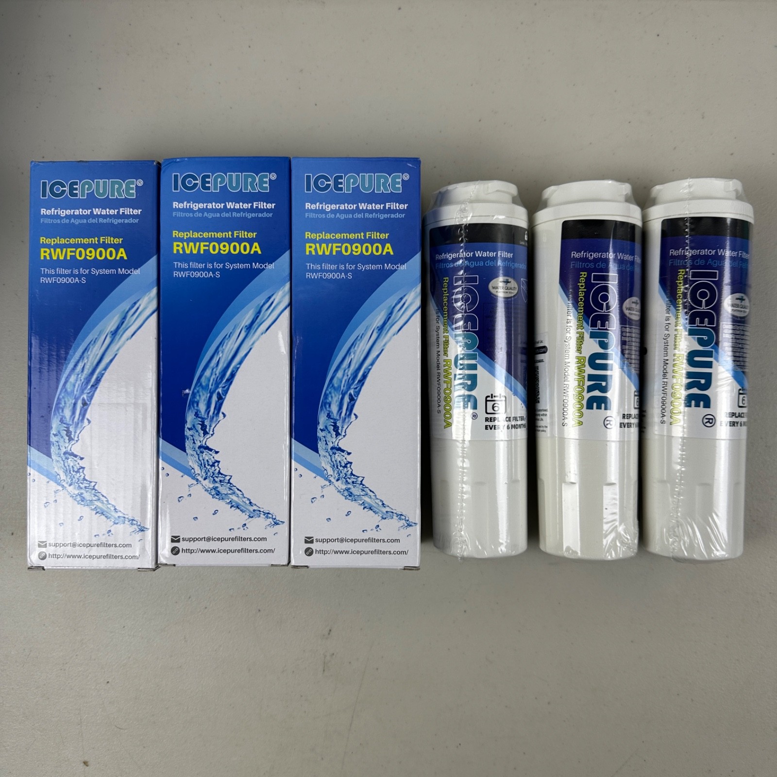 3 PACK ICEPURE UKF8001 Compatible EDR4RXD1 4396395 Maytag Water Filter RWF0900A