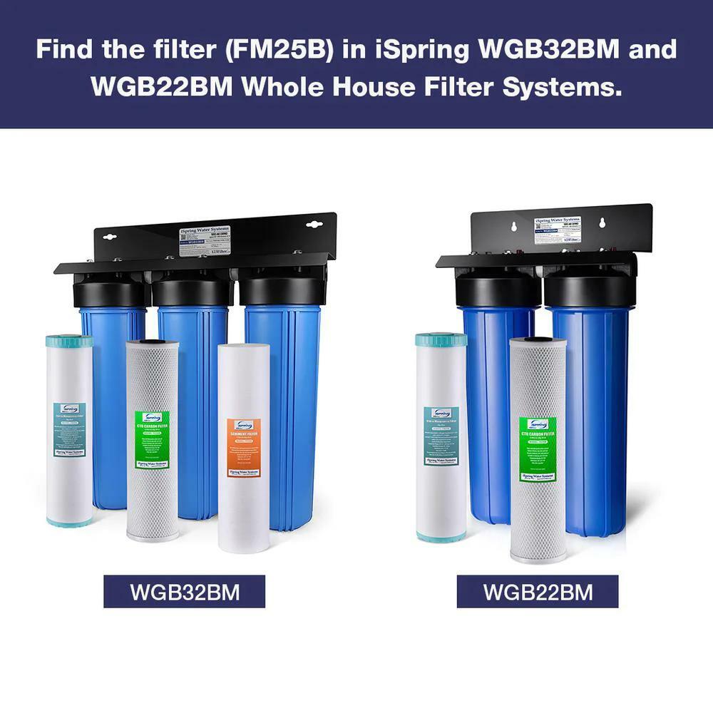 ispring replacement water filter cartridge whole house carbon spun fiber iron