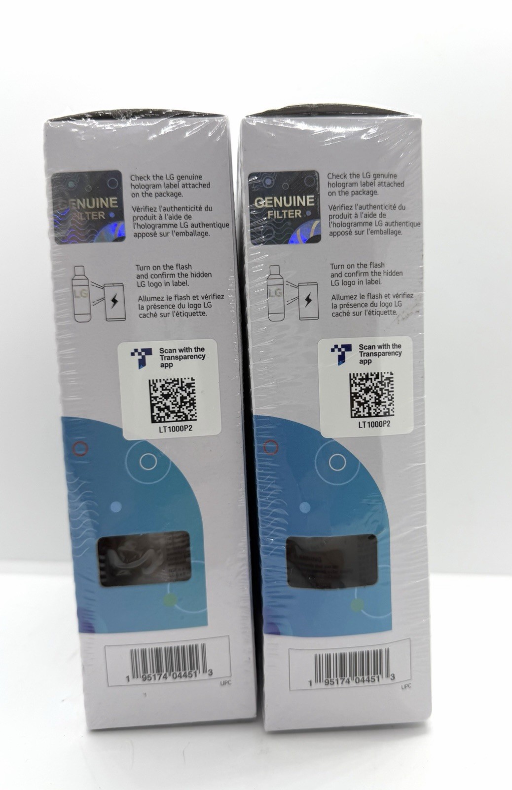 2 Pk X2 Genuine LG LT1000P2 6-Month-200 Gal Refr Replacement Water Filter