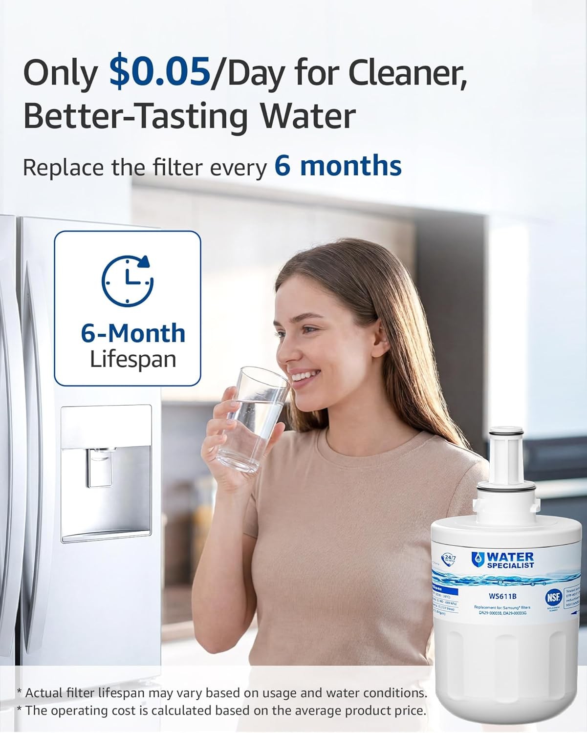 Replacement for DA29-00003G Refrigerator Water Filter,3 PACK