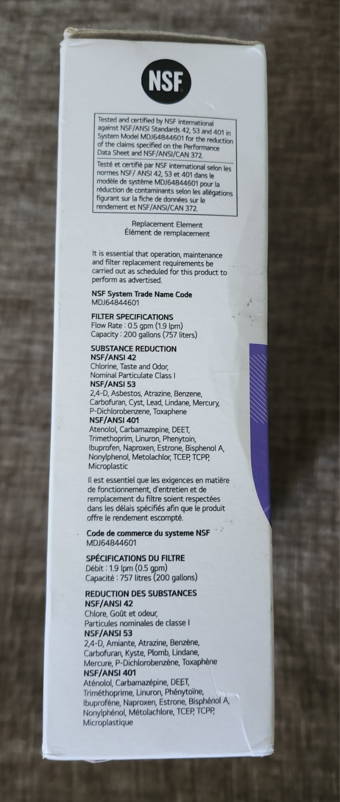 LG LT1000P3 Water Filter – White