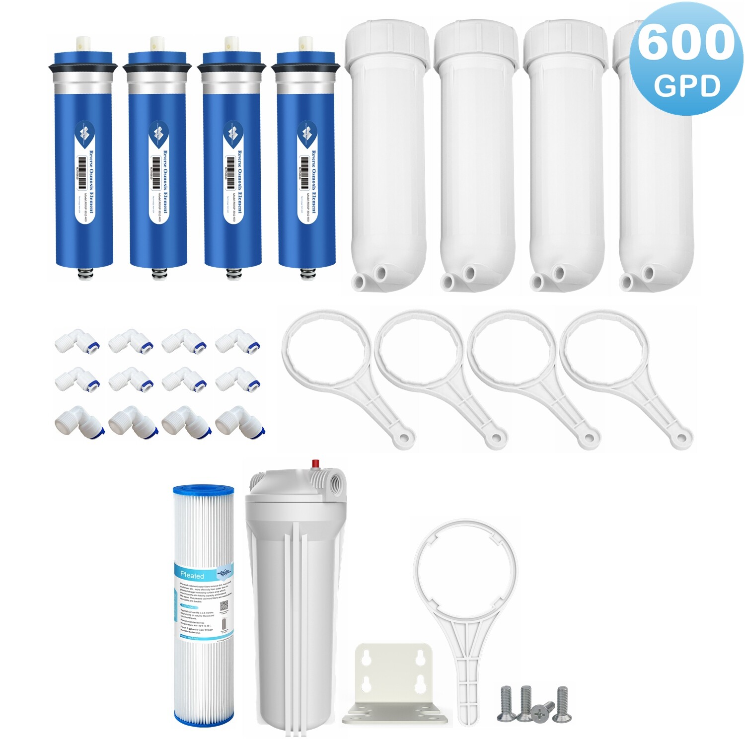 600 GPD RO Membrane Maple Syrup Reverse Osmosis Washable Pleated Filter Housing