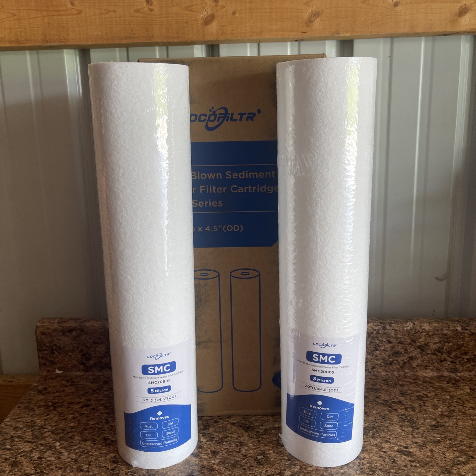 5 Micron 20″ x 4.5″ Spun Polypropylene Sediment Water Filter Cartridge – 2 Pack