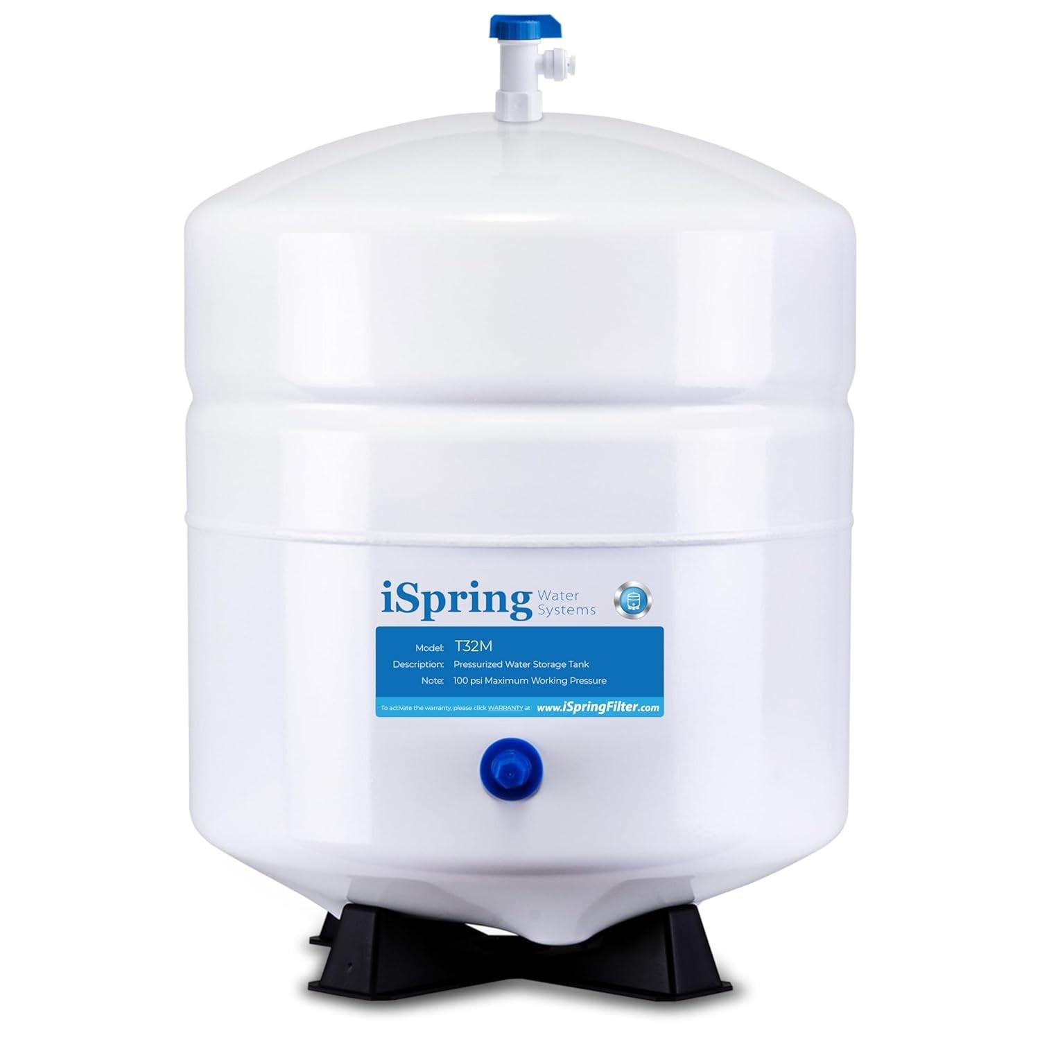 T32M 3.2 Gallon Pressurized RO Water Storage Tank with Stainless Steel Valve
