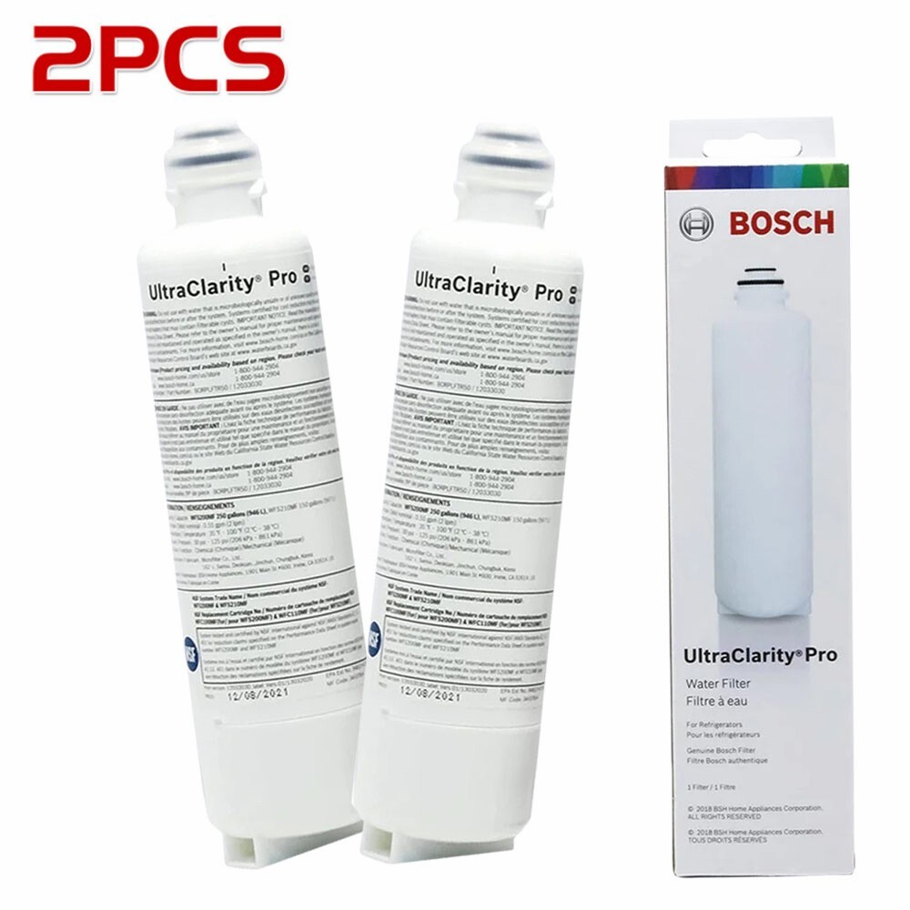 2 PACK Bosch Ultra Clarity Pro BORPLFTR50 Water Filter White #WFS200MF/WFS210MF
