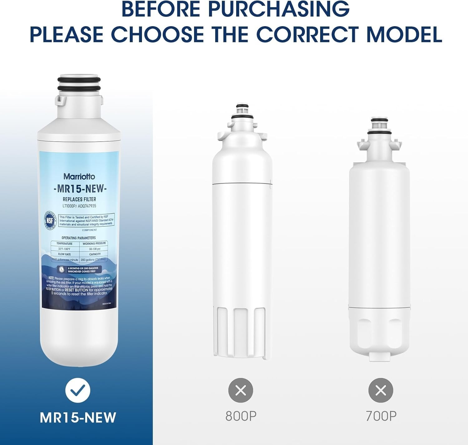 LT1000PC Water Filter Replacement – NSF Certified, 1 Count for Superior Taste