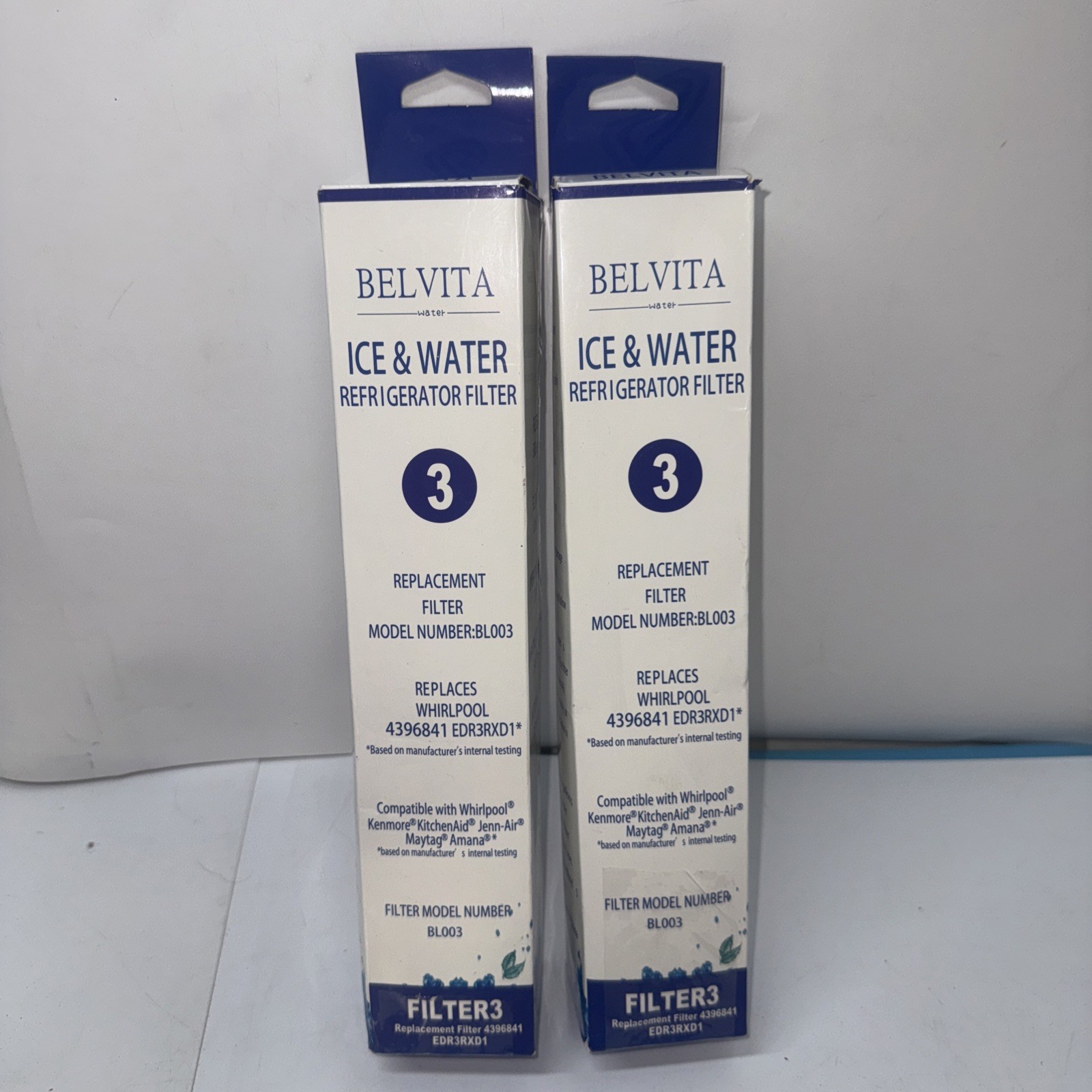 2 Belivita Ice and Water Refrigerator Filter 300 Gal – 4396841 EDR3RXD1