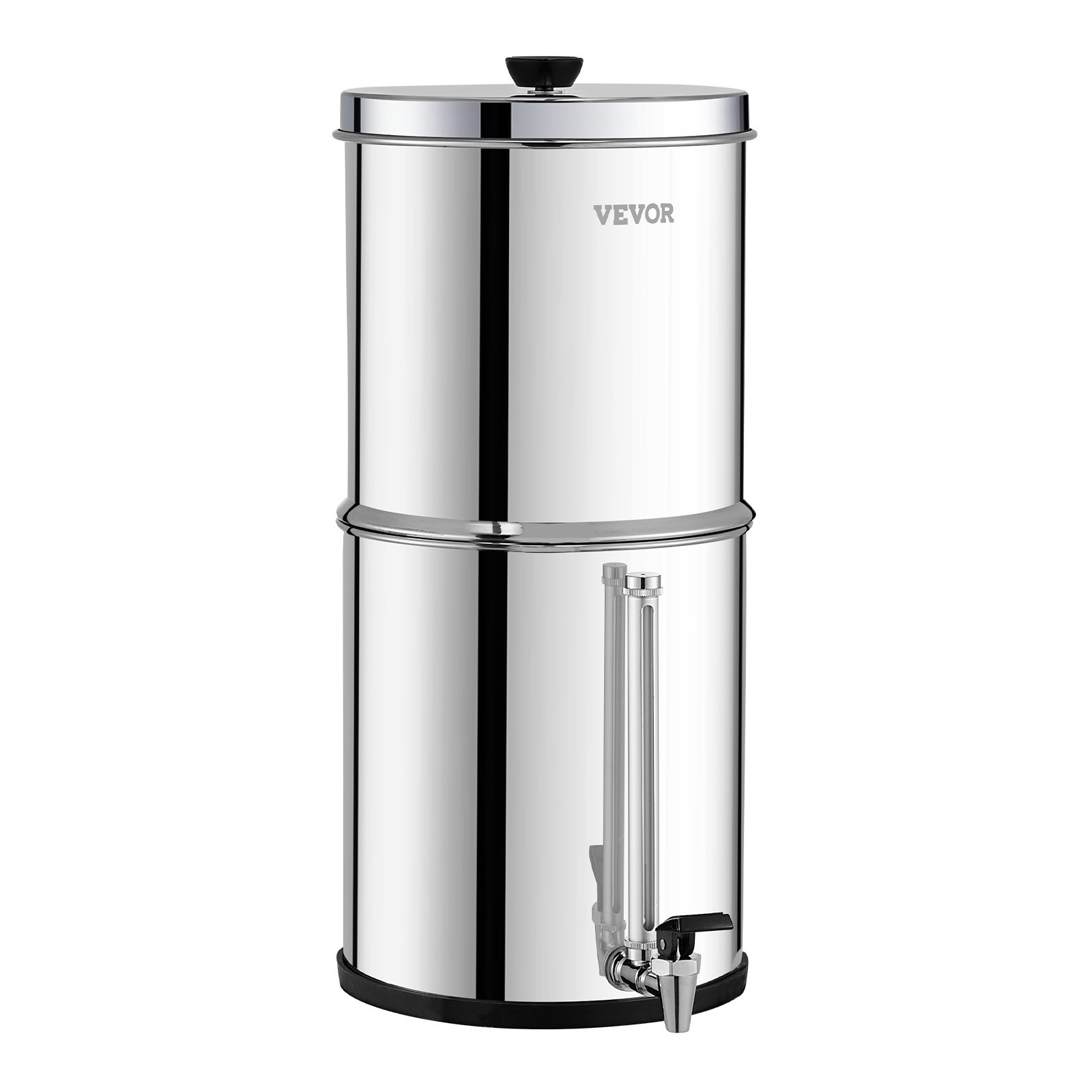 VEVOR 2.25G Gravity-fed Water Filter Countertop System Stainless Steel 2 Filters