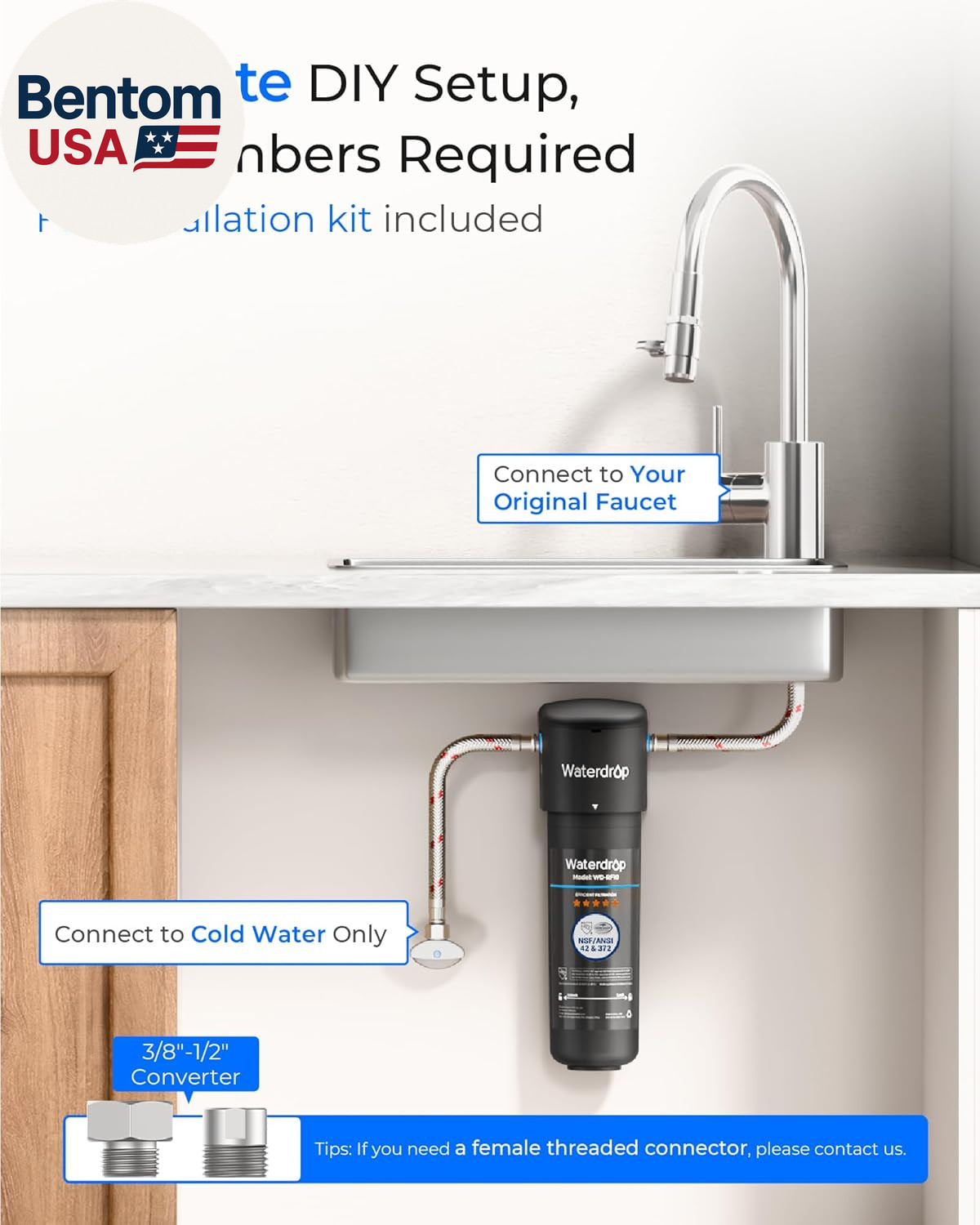 10UA under Sink Water Filter System, Reduces PFAS, PFOA/PFOS, Lead, Chlorine, Ba
