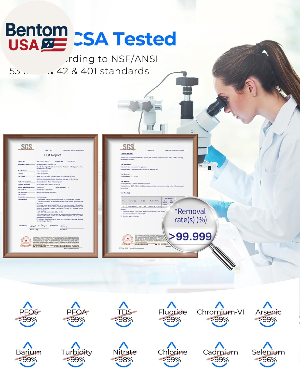G3P800 Reverse Osmosis System, 800 GPD Fast Flow, NSF/ANSI 42 & 53 & 58 & 372 Ce