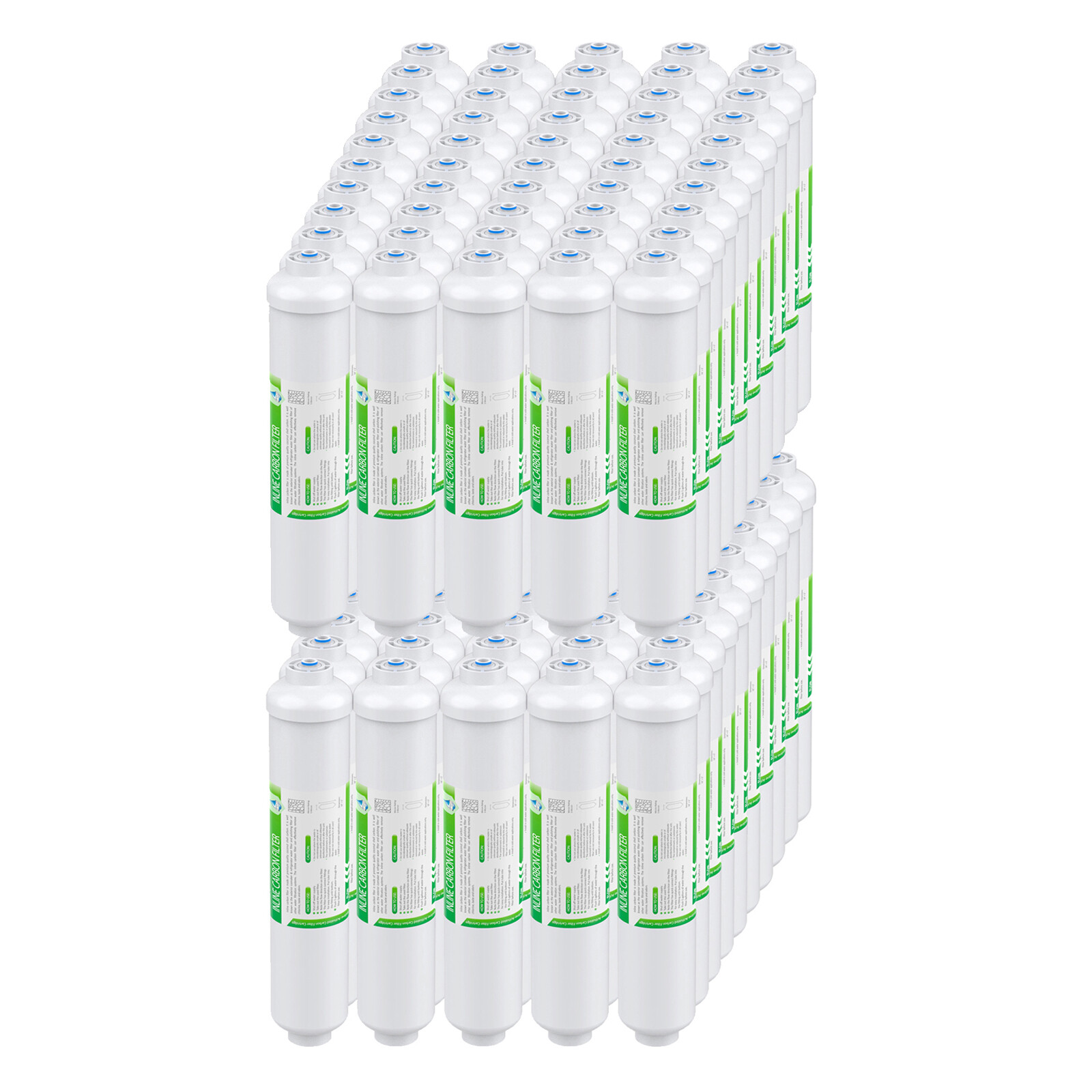 1-100PCS Post Carbon Inline Water Filter 1/4″ Quick Connect for Fridge RO System