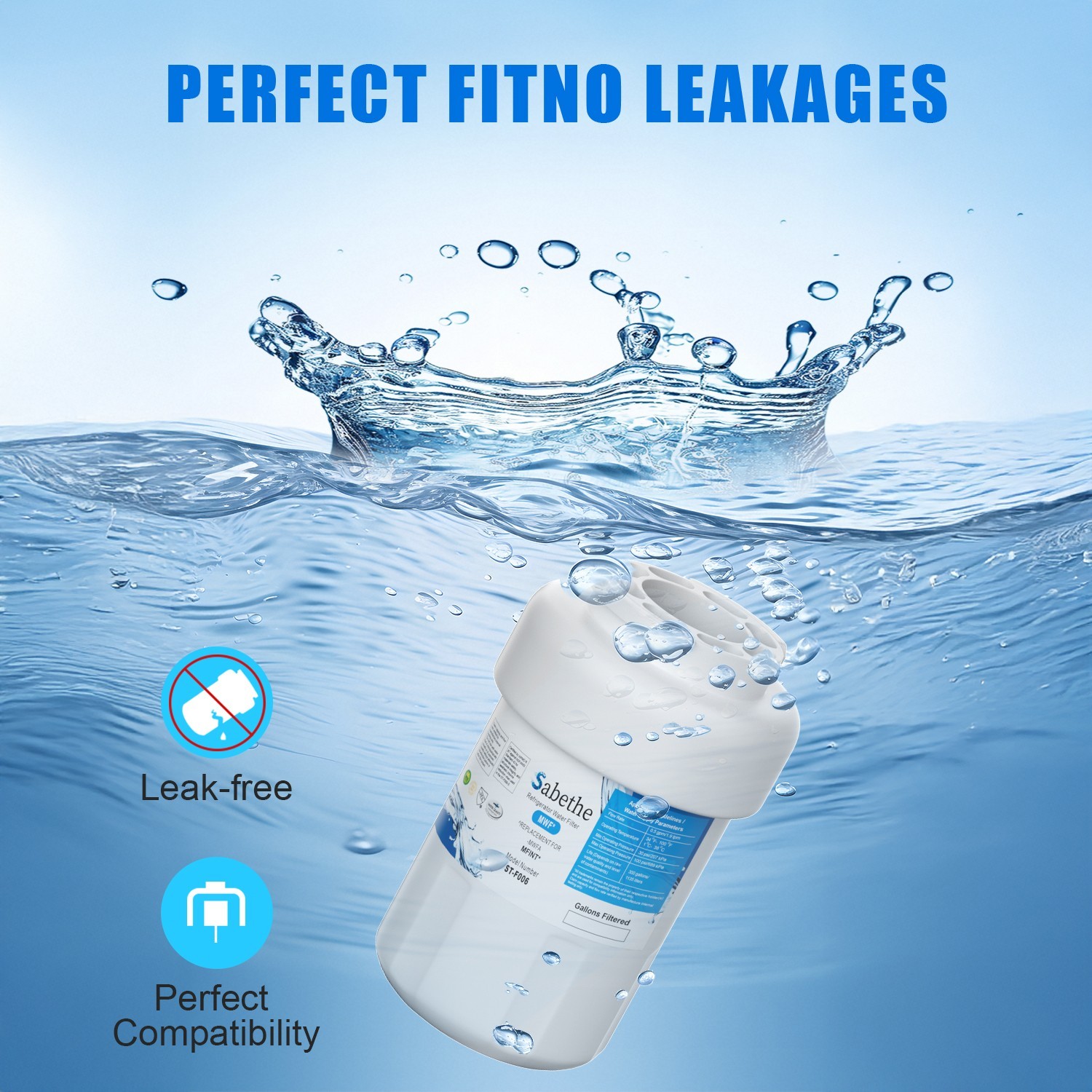 4 Pack F006 Refrigerator Water Filter for GE MWF, MWFINT, MWFA, PC75009