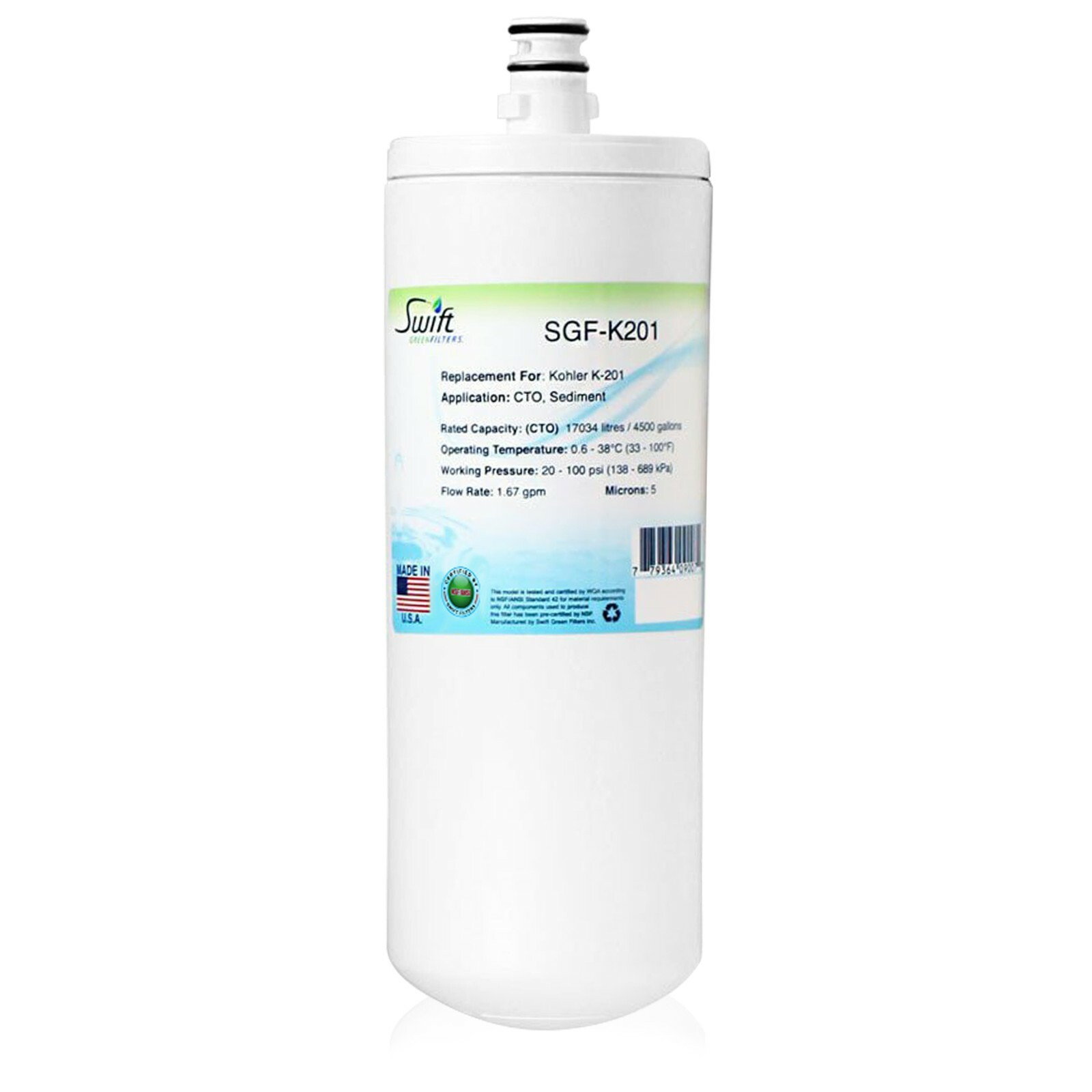 Swift Green Filters SGF-K201 Fits for Kohler K-201 Water Filter (3 Pack)