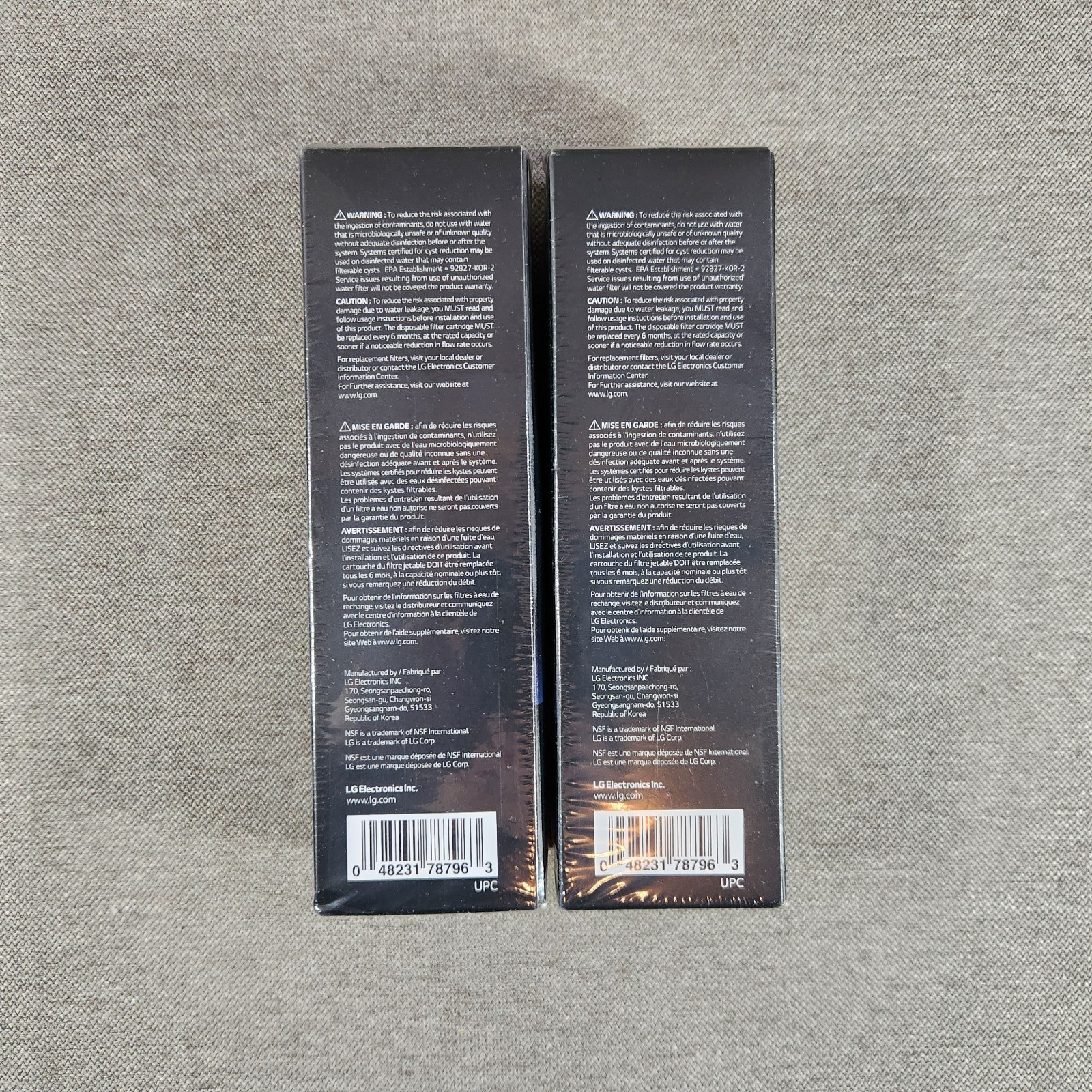 LG Water Filter Replacement Cartridge LT1000P/PC/PCS Lot of 2 Brand New Sealed