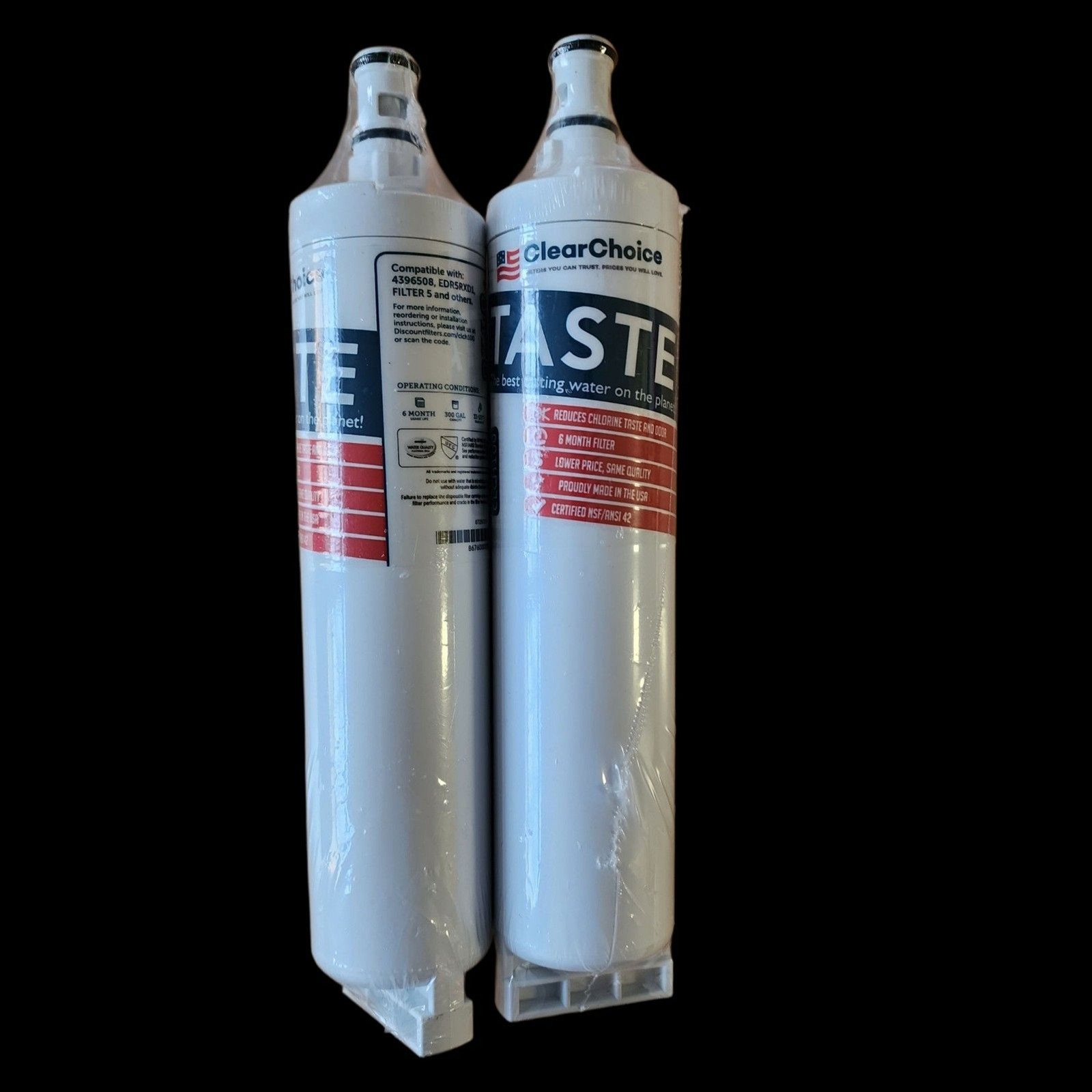 ClearChoice CLCH100 Refrigerator Water Filter Replacement | 6 Month/300 Gal 2pk