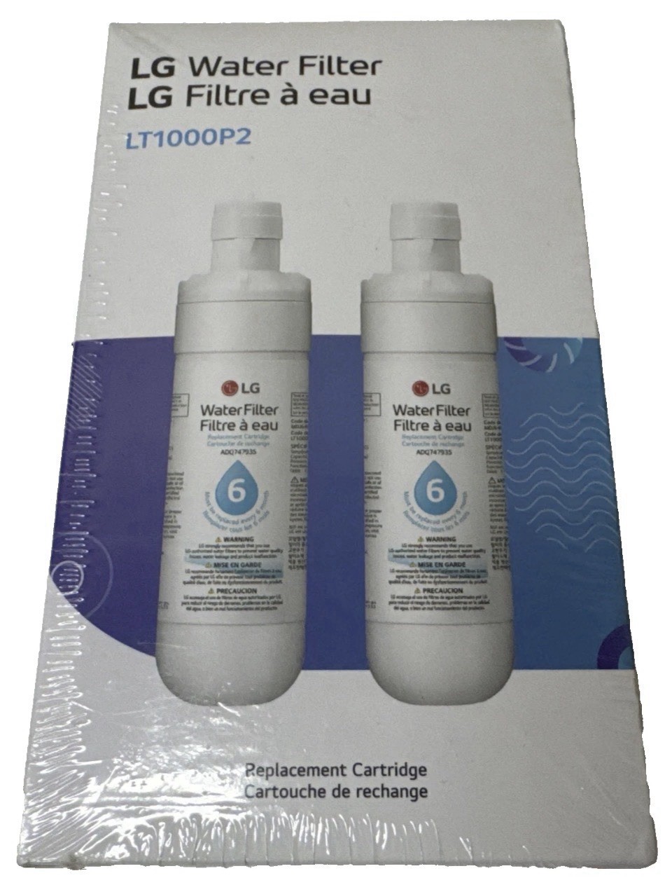 LG LT1000P2 6-Month / 200 Gallon Refrigerator Replacement Water Filter 2 Pack