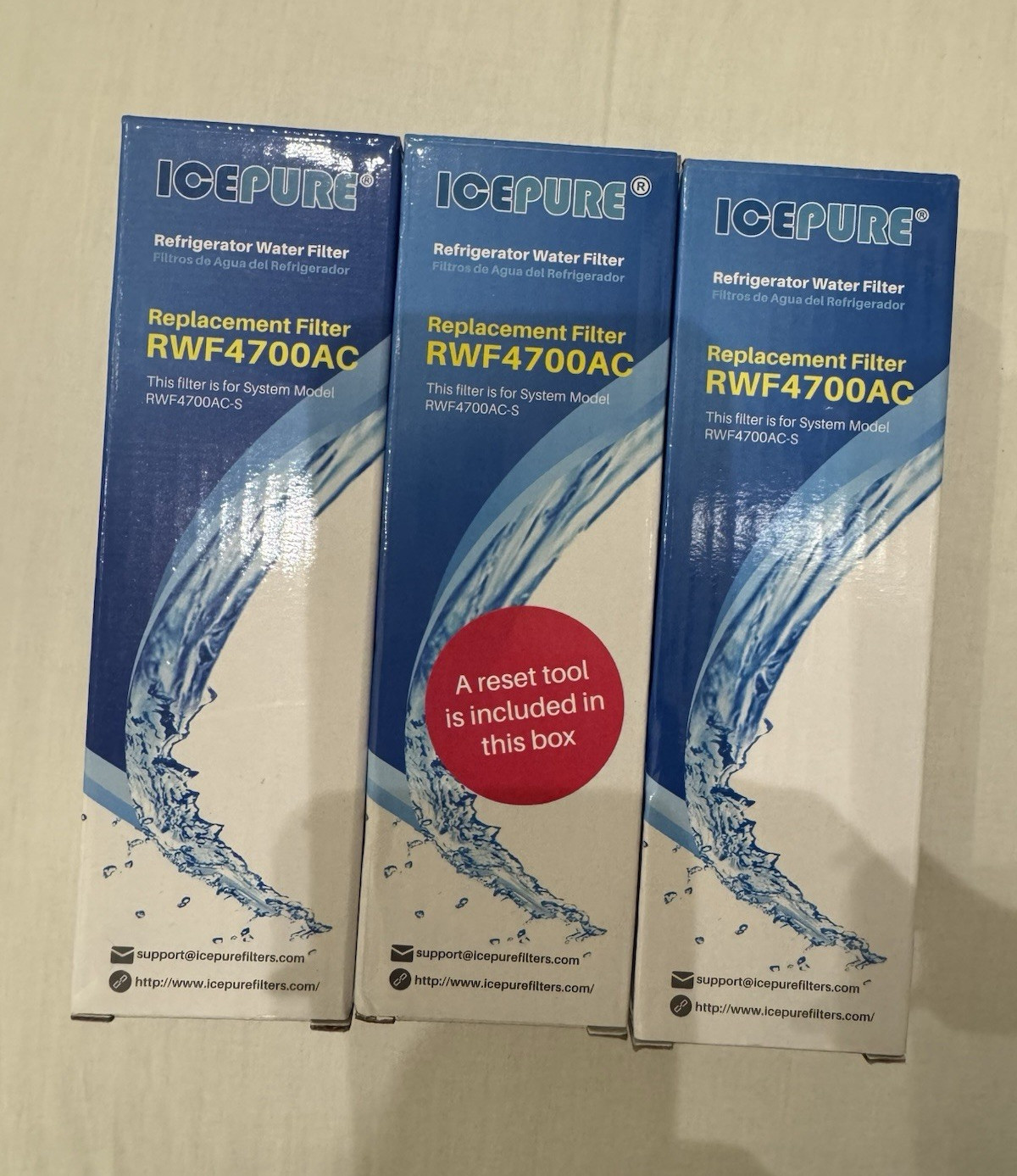 IcePure RWF4700AC Refrigerator Water Filter for Samsung, 3-Pack Carbon 200 Gal