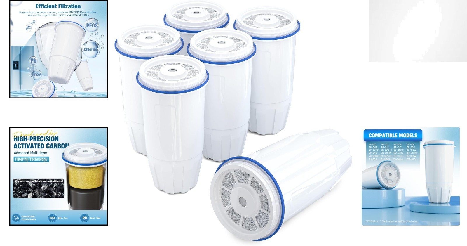 Multi-Stage Water Filter System – Safe, Fast, & Better-Tasting Water – 6 Count